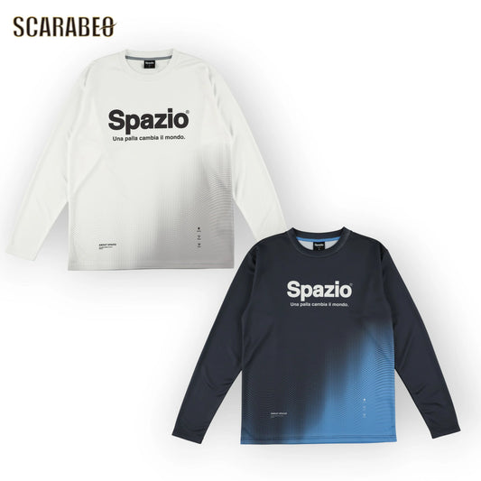 Spazio スパッツィオ サウンドウェーブロンプラ 25FW GE-1119 メンズ 長袖 Tシャツ スポーツウェア ブラック ホワイト トレーニング サッカー フットサル ge1119
