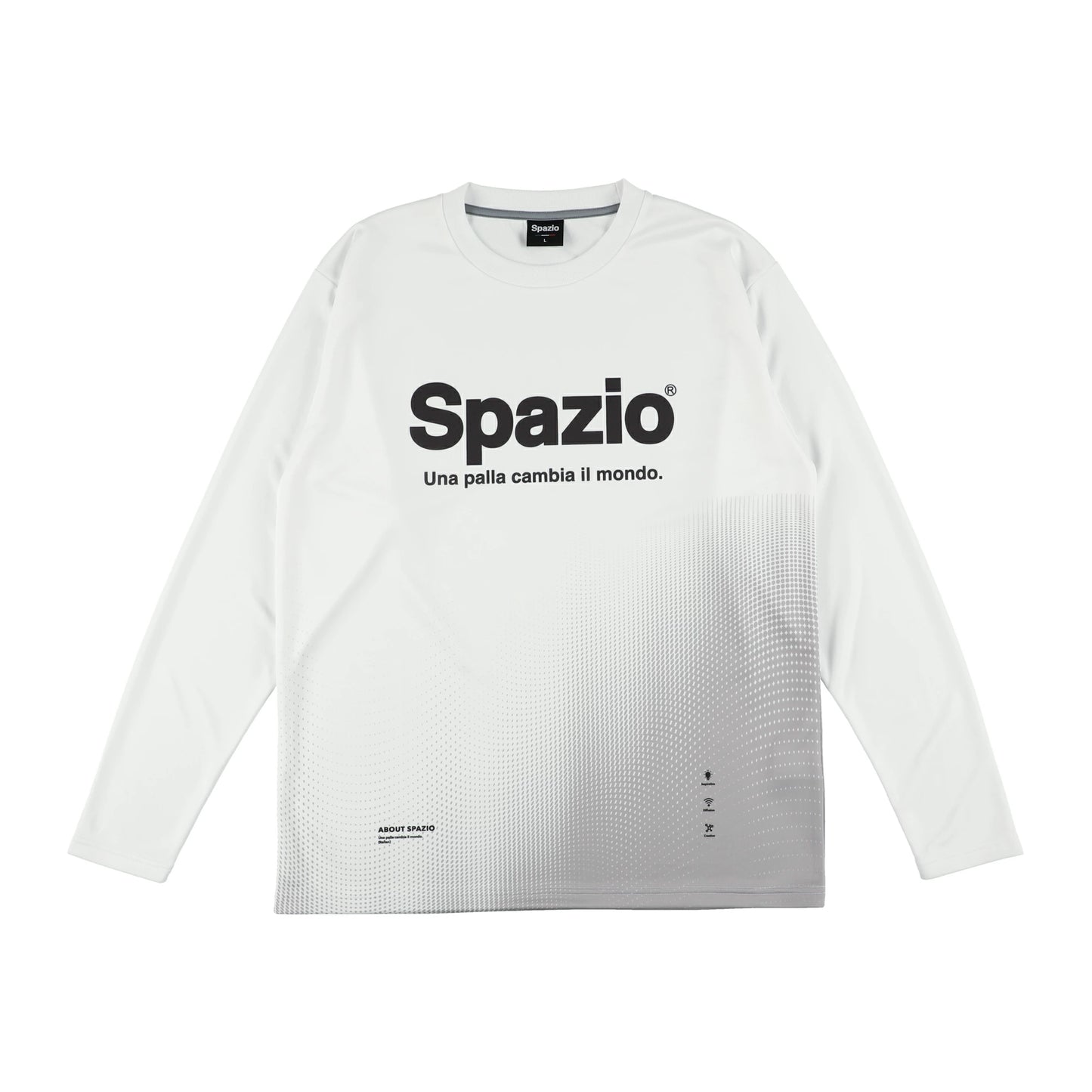 Spazio スパッツィオ サウンドウェーブロンプラ 25FW GE-1119 メンズ 長袖 Tシャツ スポーツウェア ブラック ホワイト トレーニング サッカー フットサル ge1119