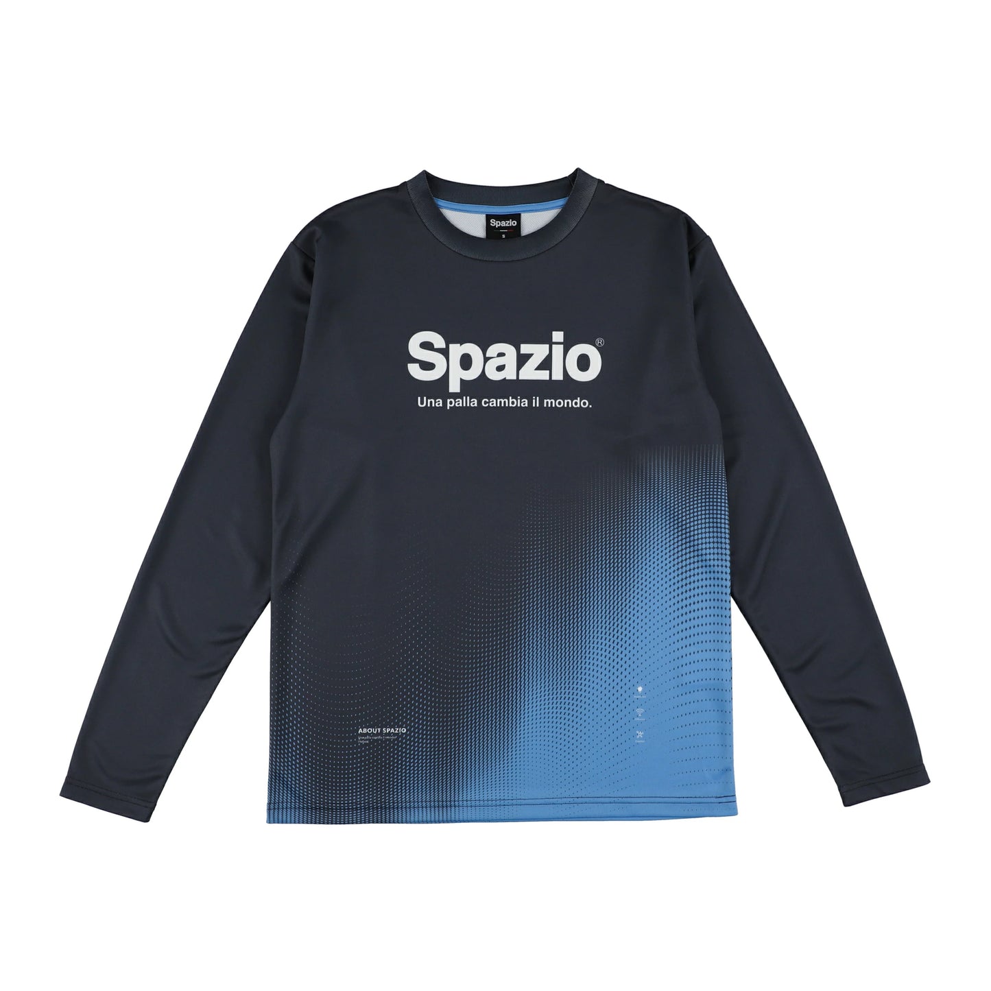 Spazio スパッツィオ サウンドウェーブロンプラ 25FW GE-1119 メンズ 長袖 Tシャツ スポーツウェア ブラック ホワイト トレーニング サッカー フットサル ge1119