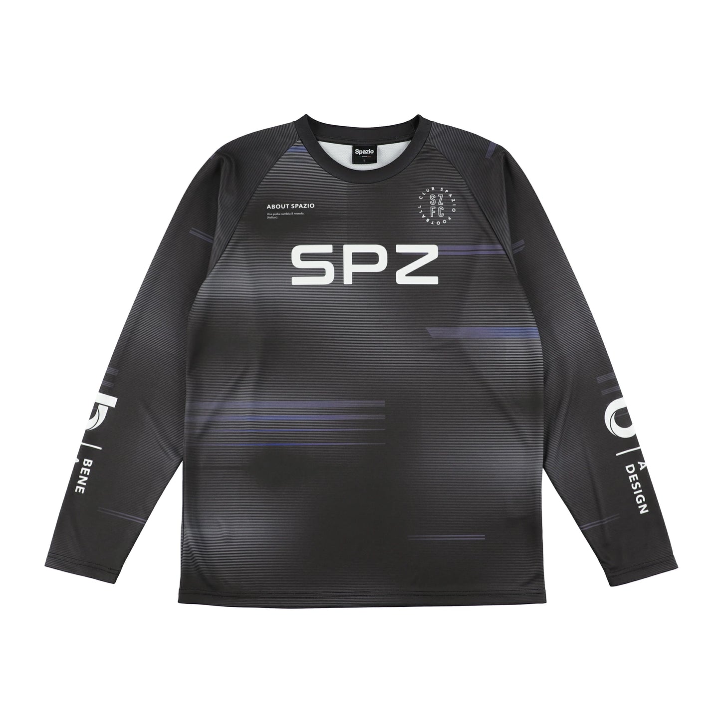 Spazio スパッツィオ ブラードラインロンプラ メンズ 長袖 Tシャツ スポーツウェア ブラック ホワイト トレーニング サッカー フットサル ge1120