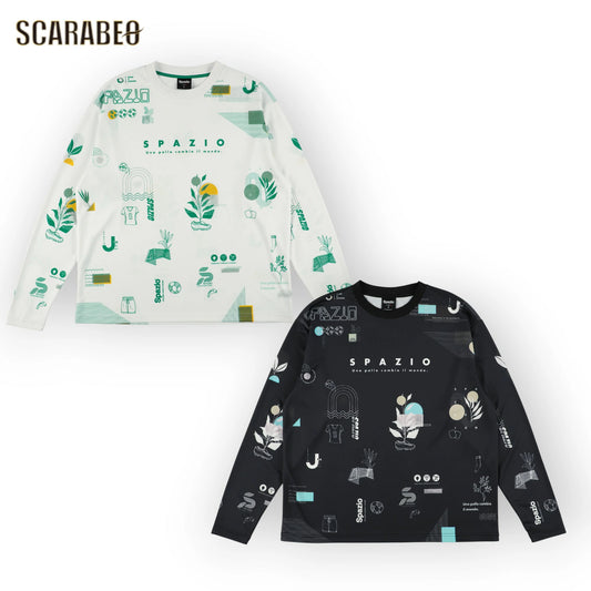 Spazio スパッツィオ オーバーサイズロンプラ メンズ 長袖 Tシャツ スポーツウェア ブラック ホワイト トレーニング サッカー フットサル ge1128