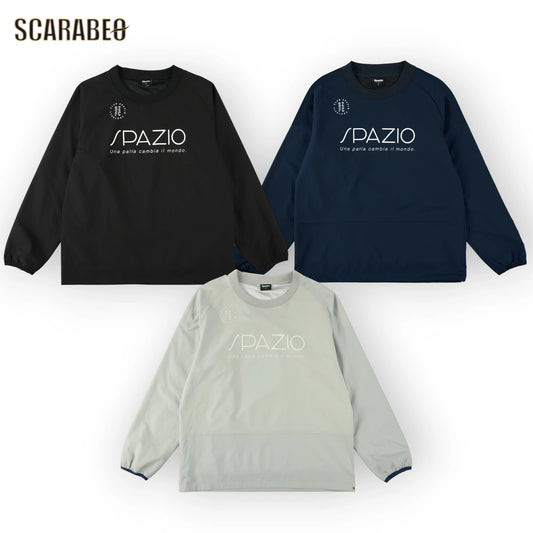 Spazio スパッツィオ リブネック長袖ピステ メンズ トレーニングウェア スポーツウェア グレー ネイビー ブラック サッカー フットサル 長袖 吸汗速乾 tp0656