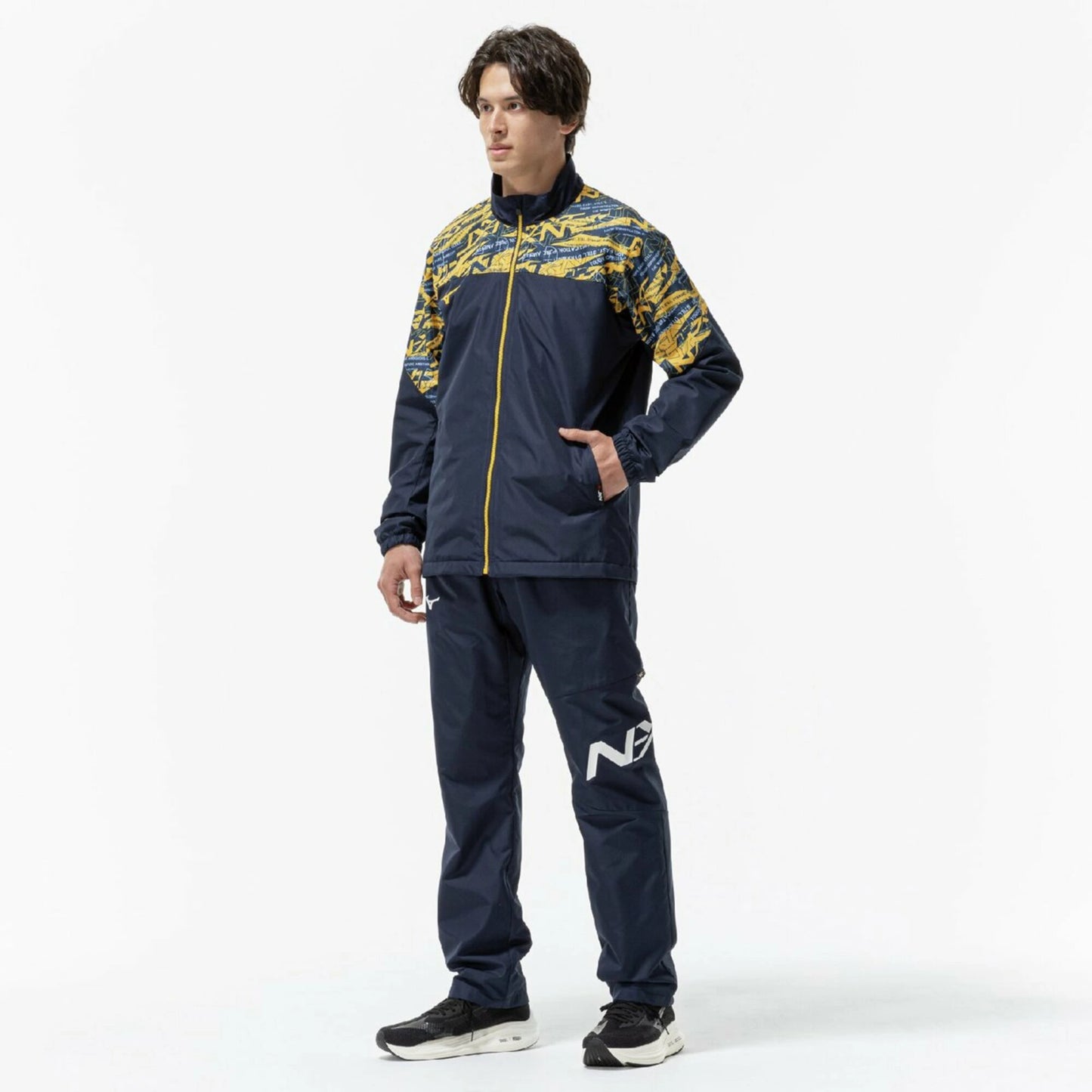 MIZUNO ミズノ N-XT ブレスサーモウォーマージャケット パンツ 上下セット 32JEC740/32JFC740 メンズ ユニセックス トレーニングウェア スポーツ 防風 撥水 吸湿発熱 セットアップ ブラック Dネイビー 32jec740-32jfc740
