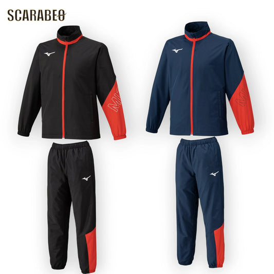 MIZUNO ミズノ ブレスウォーマジャケット パンツ 上下セット 32MEC932/32MFC932 ジュニア トレーニングウェア 防寒 撥水 吸湿発熱 冬用 サッカー フットサル ブラック Dネイビー 32mec932-32mfc32