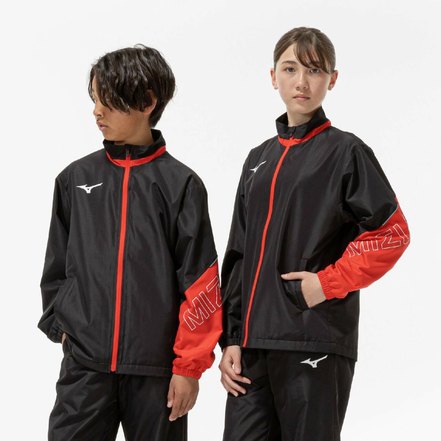 MIZUNO ミズノ ブレスウォーマジャケット パンツ 上下セット 32MEC932/32MFC932 ジュニア トレーニングウェア 防寒 撥水 吸湿発熱 冬用 サッカー フットサル ブラック Dネイビー 32mec932-32mfc32