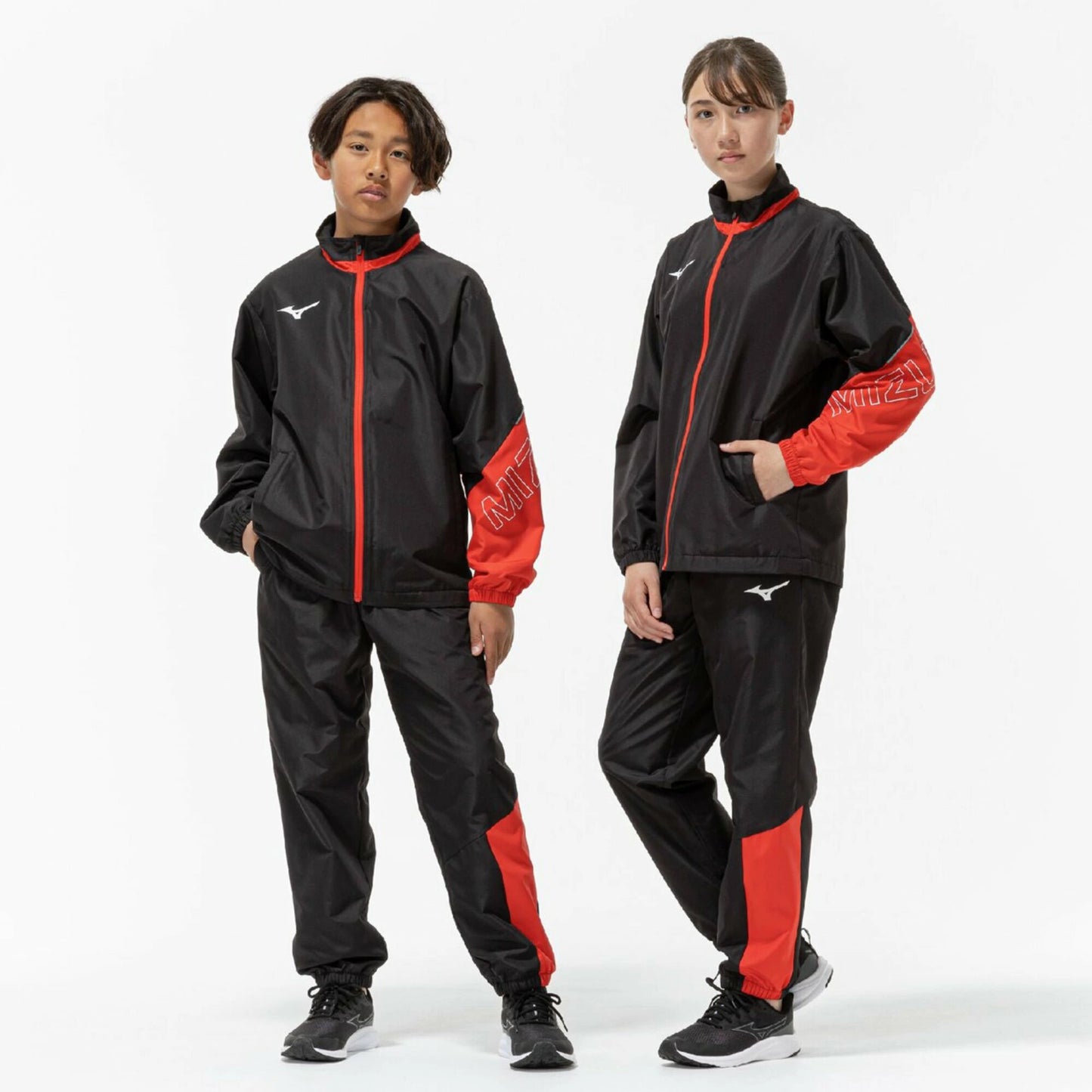 MIZUNO ミズノ ブレスウォーマジャケット パンツ 上下セット 32MEC932/32MFC932 ジュニア トレーニングウェア 防寒 撥水 吸湿発熱 冬用 サッカー フットサル ブラック Dネイビー 32mec932-32mfc32