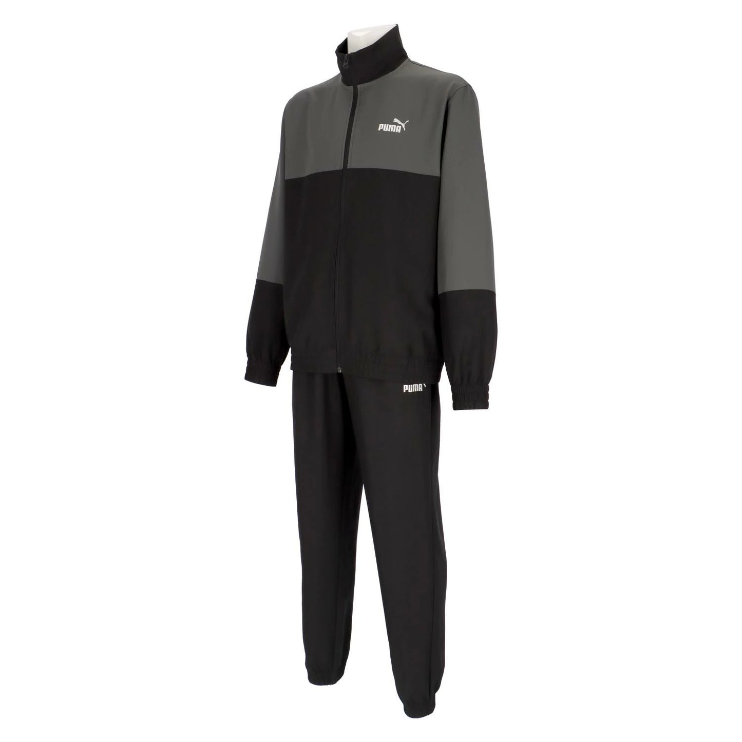 PUMA プーマ メンズ ウーブン カラーブロック トラックスーツ 691019 上下セット スポーツウェア トレーニングウェア ジャージ ポリエステル ポケット付き ブラック ブルー グレー 691019