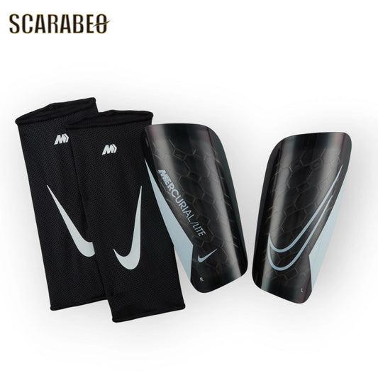 ナイキ NIKE マーキュリアル ライト シンガード DN3611-010 ブラック×ホワイト サッカー すねあて レガース メンズ ジュニア 軽量 クッション性 衝撃吸収 dn3611-010