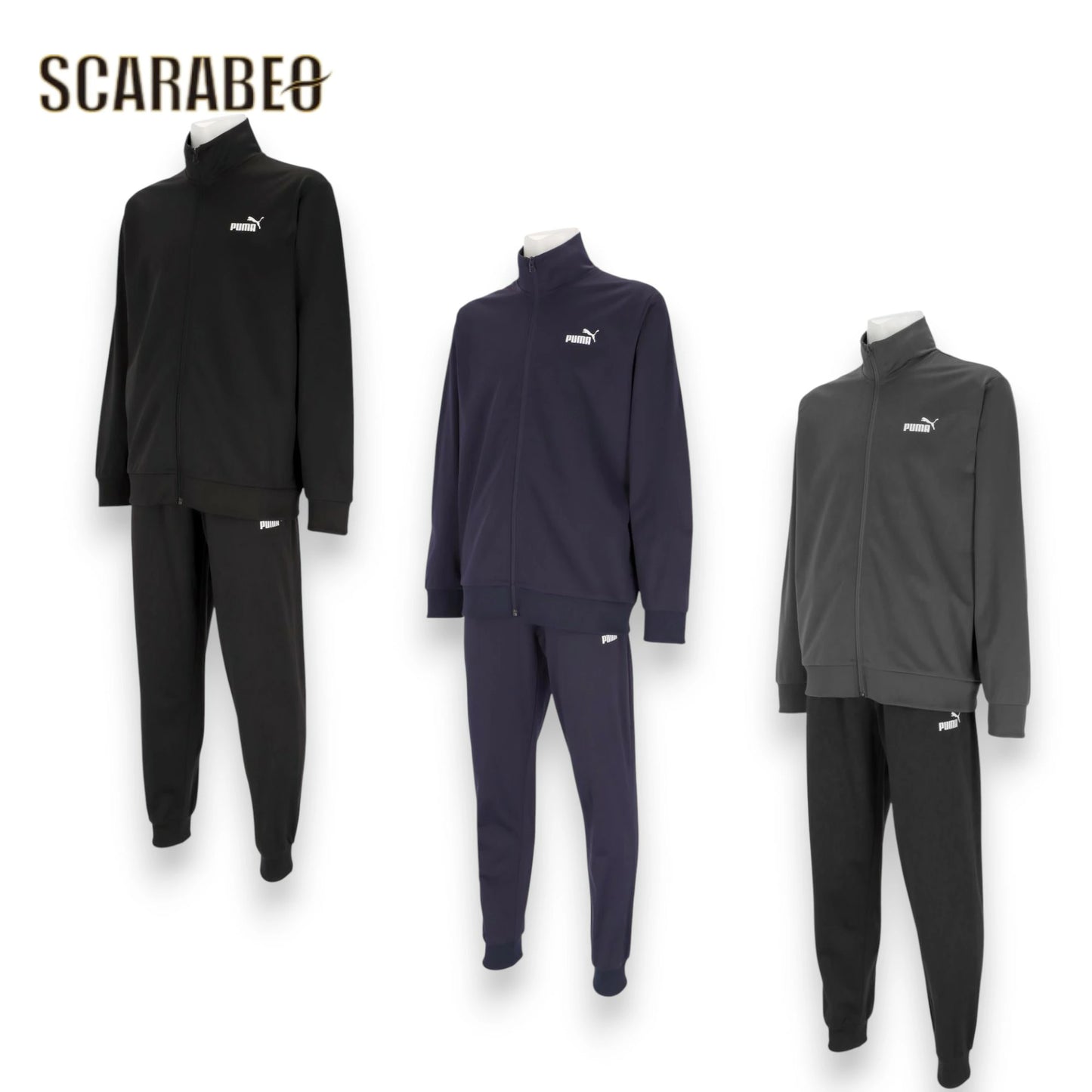 プーマ PUMA メンズ ジャージ 上下セット ESS ポリ スーツ トレーニングウェア スポーツウェア セットアップ ブラック ネイビー グレー 吸汗速乾 リサイクル素材 687648