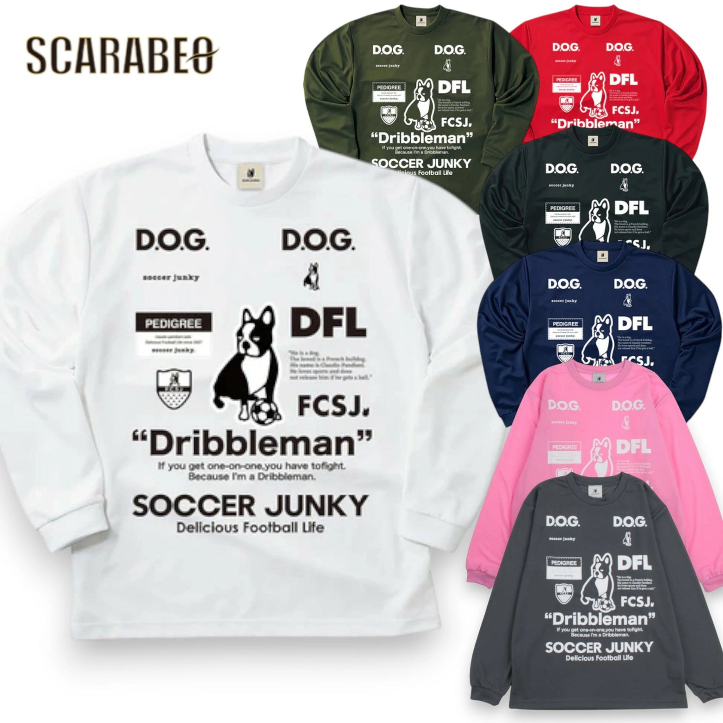 サッカージャンキー SOCCER JUNKY メンズ 長袖シャツ Dribbleman ドリブルマン SJ23D12 サッカー フットサル トレーニングウェア ロゴデザイン 25AW sj23d12