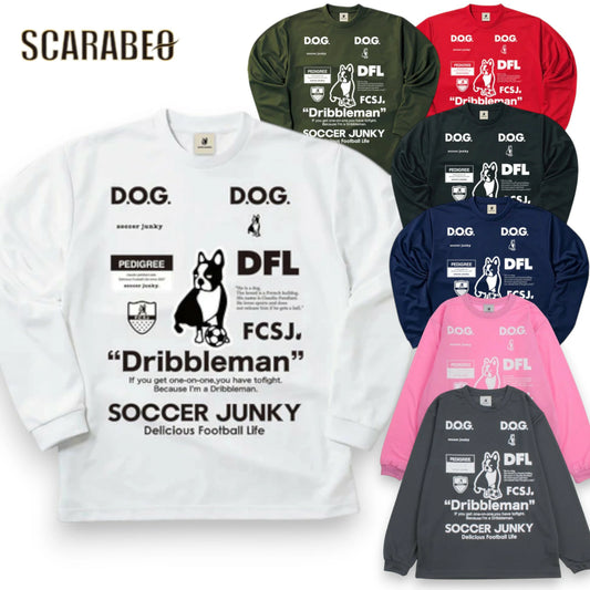 サッカージャンキー SOCCER JUNKY メンズ 長袖シャツ Dribbleman ドリブルマン SJ23D12 サッカー フットサル トレーニングウェア ロゴデザイン 25AW sj23d12