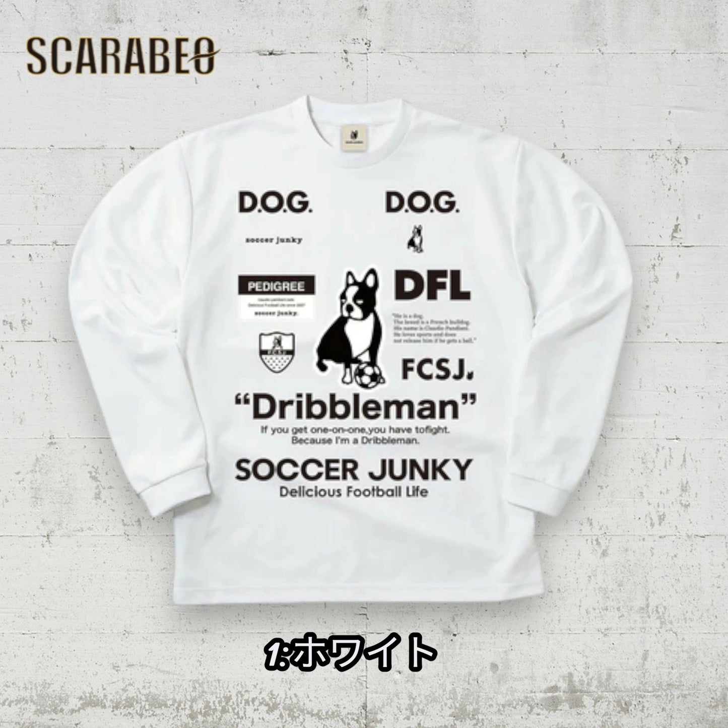 サッカージャンキー SOCCER JUNKY メンズ 長袖シャツ Dribbleman ドリブルマン SJ23D12 サッカー フットサル トレーニングウェア ロゴデザイン 25AW sj23d12