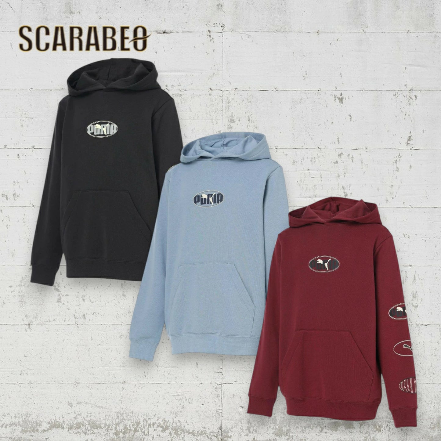 PUMA プーマ ジュニア キッズ 子供 スウェット パーカー ESS LOGO LAB エグゼキューション HD TR B 691183 フーディ フレンチテリー スポーツウェア トレーナー ブラック ブルー ボルドー 691183