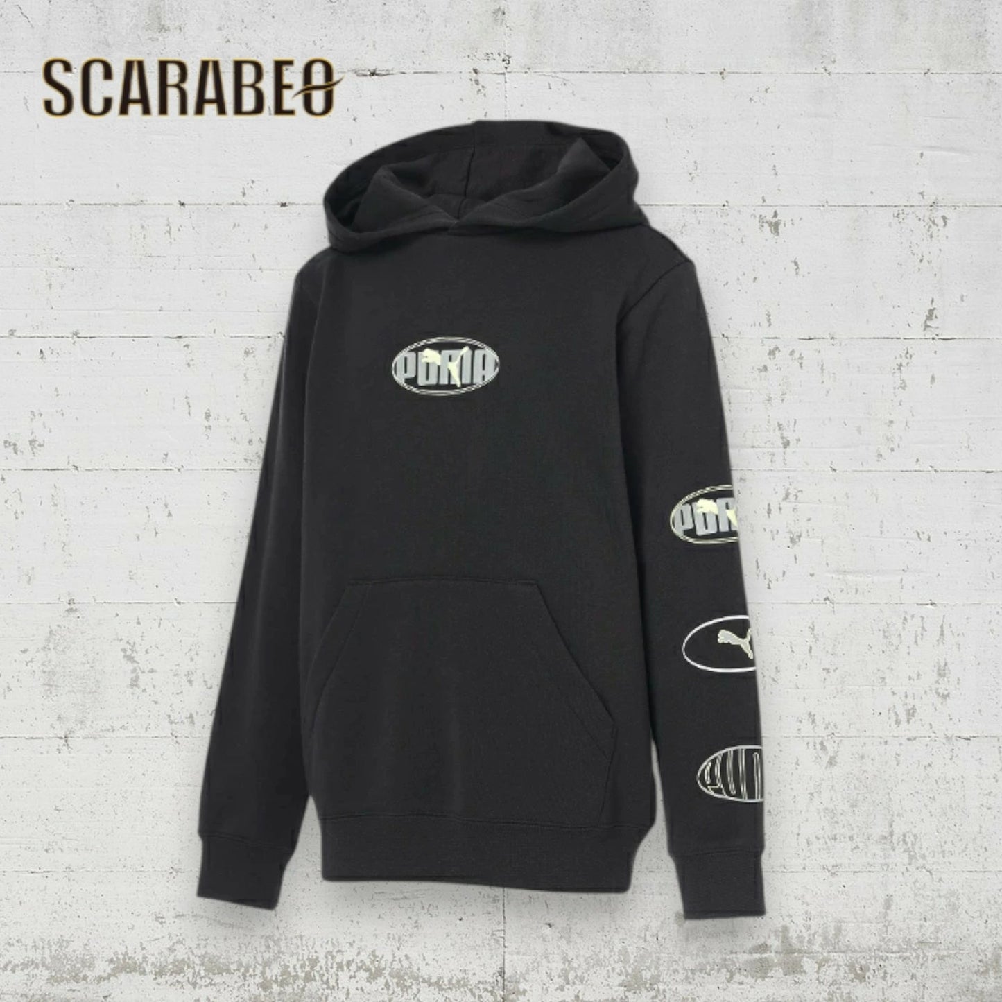 PUMA プーマ ジュニア キッズ 子供 スウェット パーカー ESS LOGO LAB エグゼキューション HD TR B 691183 フーディ フレンチテリー スポーツウェア トレーナー ブラック ブルー ボルドー 691183