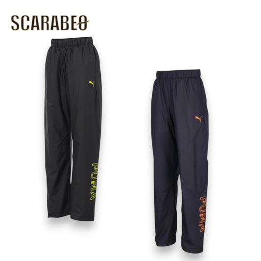 PUMA プーマ ジュニア キッズ 子供 ウインドブレーカー パンツ ACTIVE SPORTS トリコットライニング ウーブンパンツ 689968 防風 撥水 WINDCELL スポーツウェア ロングパンツ ブラック ネイビー 689968