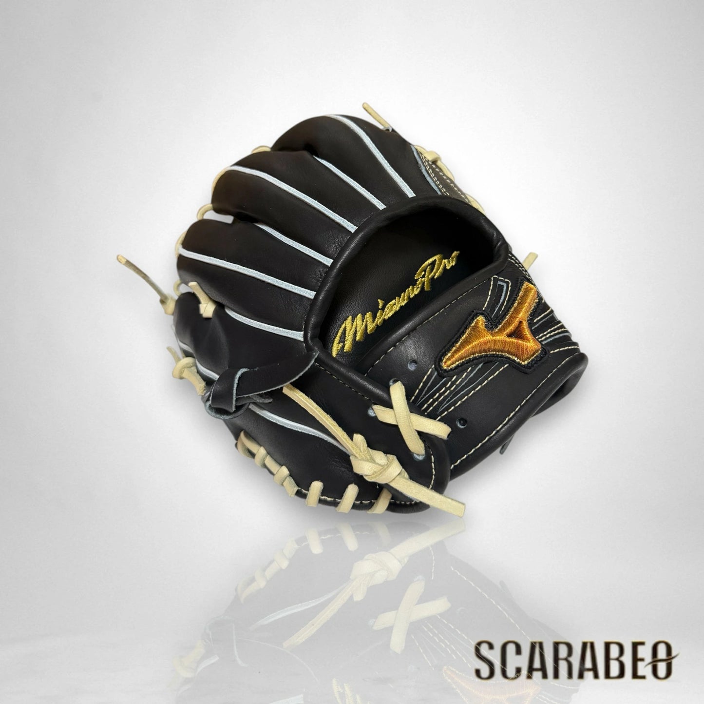 ミズノ MIZUNO 硬式用 グローブ 内野手用 ミズノプロ CRAFTED Edition 長岡型 サイズ10 高校野球対応 ブラック×ブロンド 日本製 1AJGH32043 専用袋付き 1ajgh32043