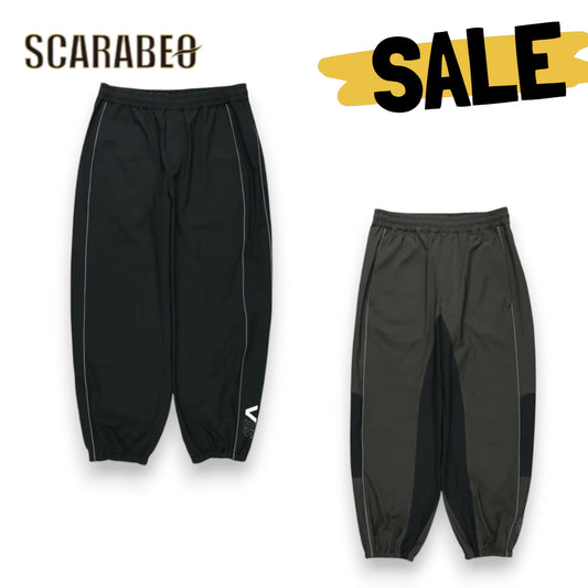 RVCA メンズ WIND AND SEA LIGHT P ロングパンツ トレーニングパンツ コラボ ゴムシャーリング black PTK 2024秋冬モデル be042p70