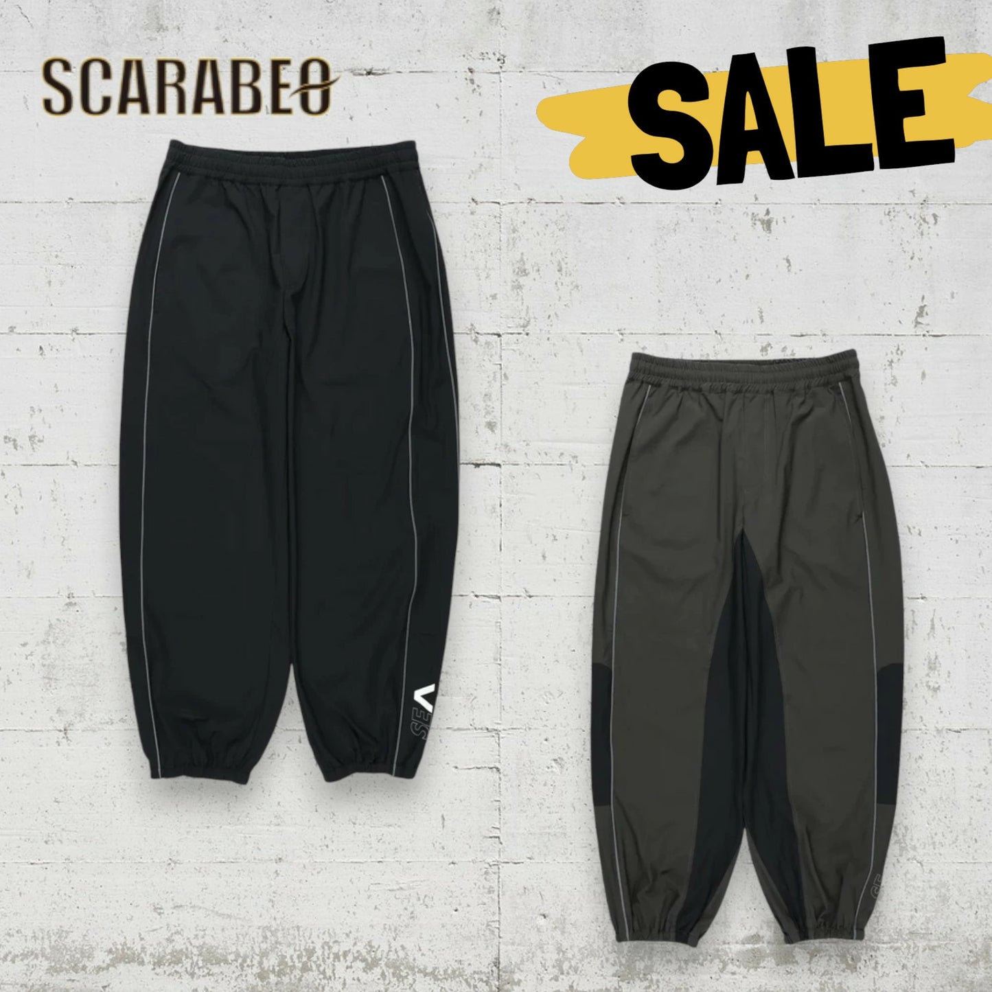 RVCA メンズ WIND AND SEA LIGHT P ロングパンツ トレーニングパンツ コラボ ゴムシャーリング black PTK 2024秋冬モデル be042p70