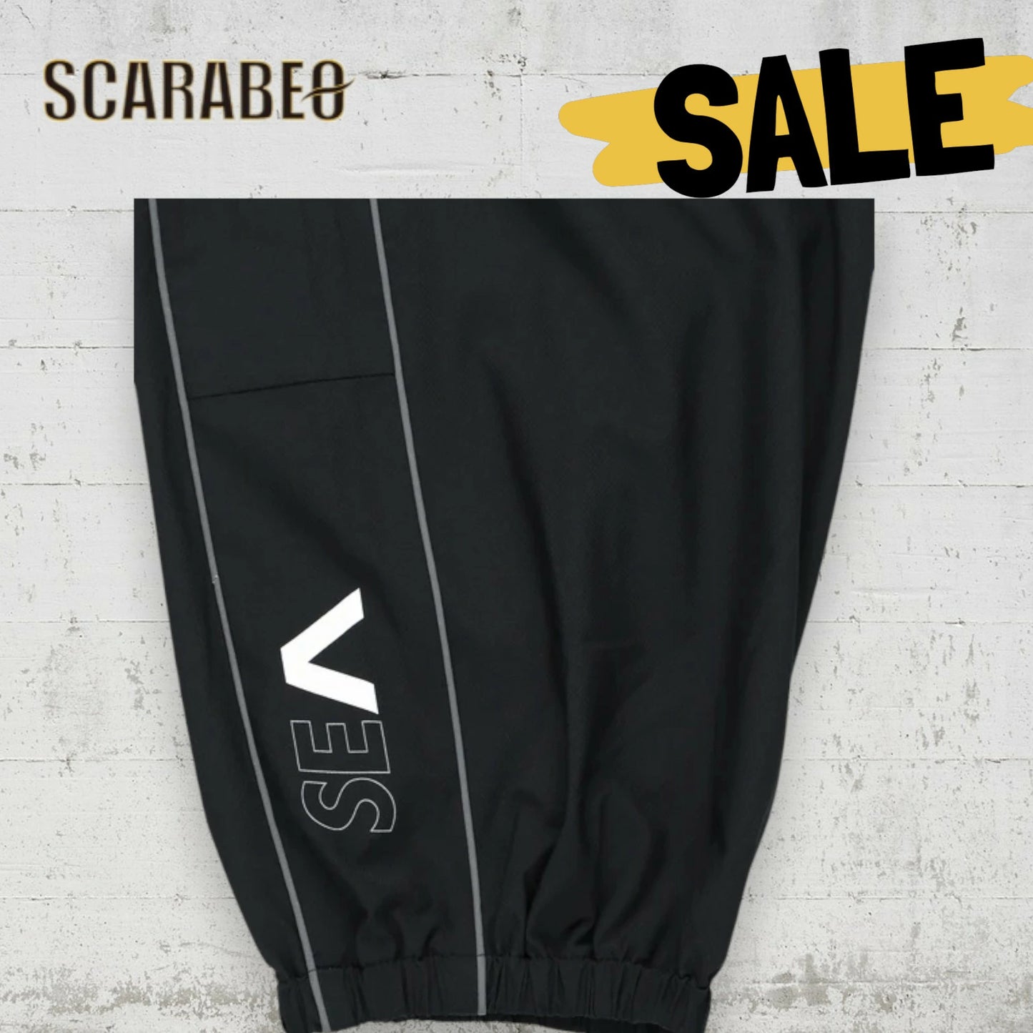 RVCA メンズ WIND AND SEA LIGHT P ロングパンツ トレーニングパンツ コラボ ゴムシャーリング black PTK 2024秋冬モデル be042p70