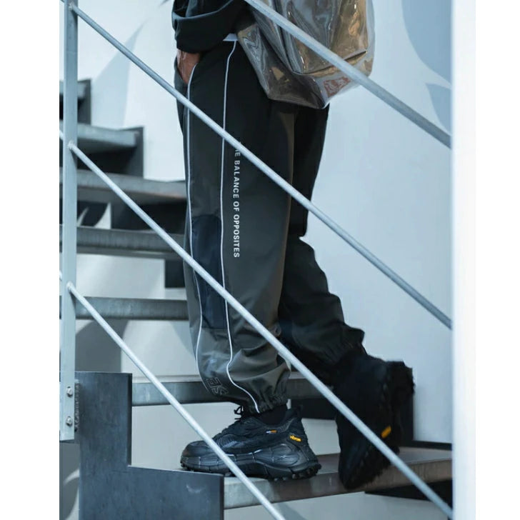 RVCA メンズ WIND AND SEA LIGHT P ロングパンツ トレーニングパンツ コラボ ゴムシャーリング black PTK 2024秋冬モデル be042p70
