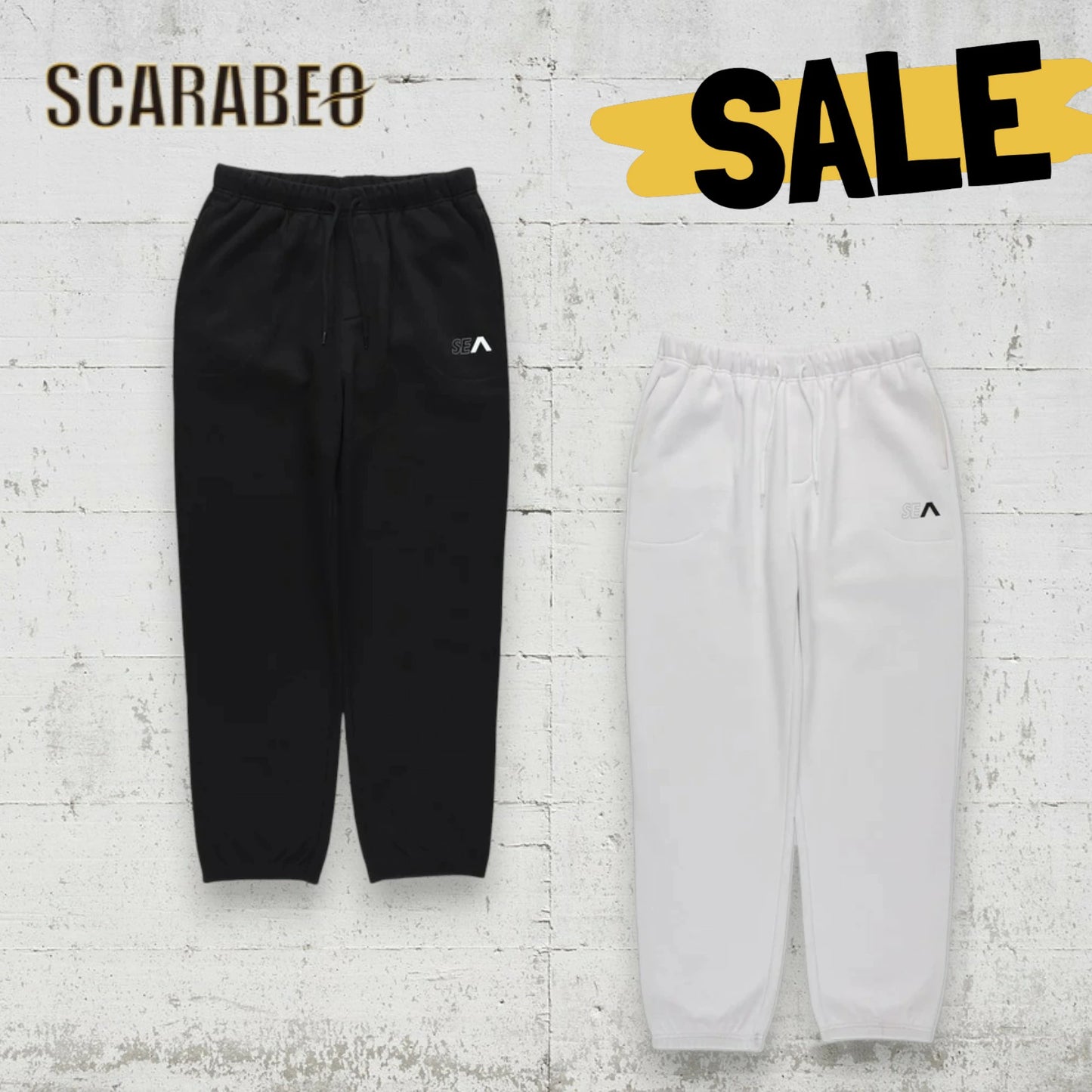 RVCA メンズ WIND AND SEA SWEAT P スウェットパンツ コラボ ドローコード ゴムシャーリング WHT BLK 2024秋冬モデル be042p71