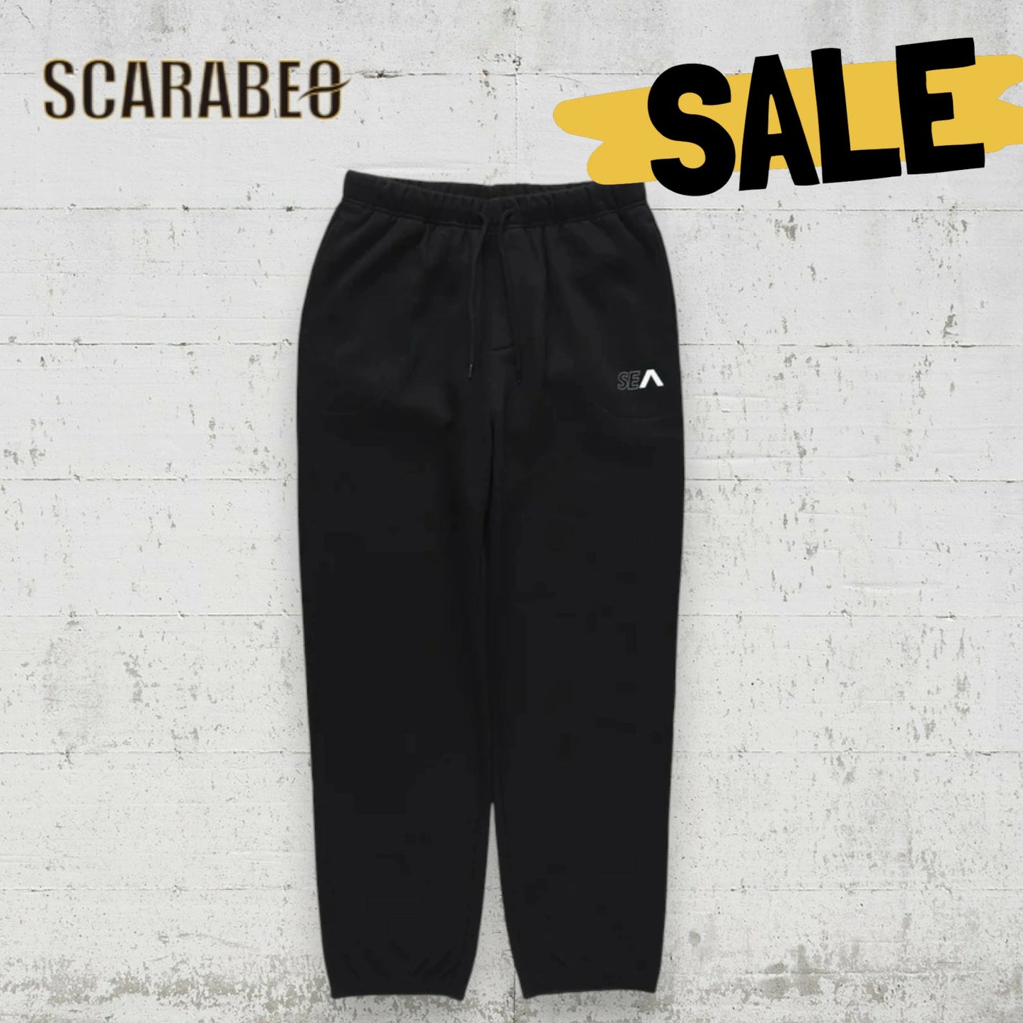 RVCA メンズ WIND AND SEA SWEAT P スウェットパンツ コラボ ドローコード ゴムシャーリング WHT BLK 2024秋冬モデル be042p71