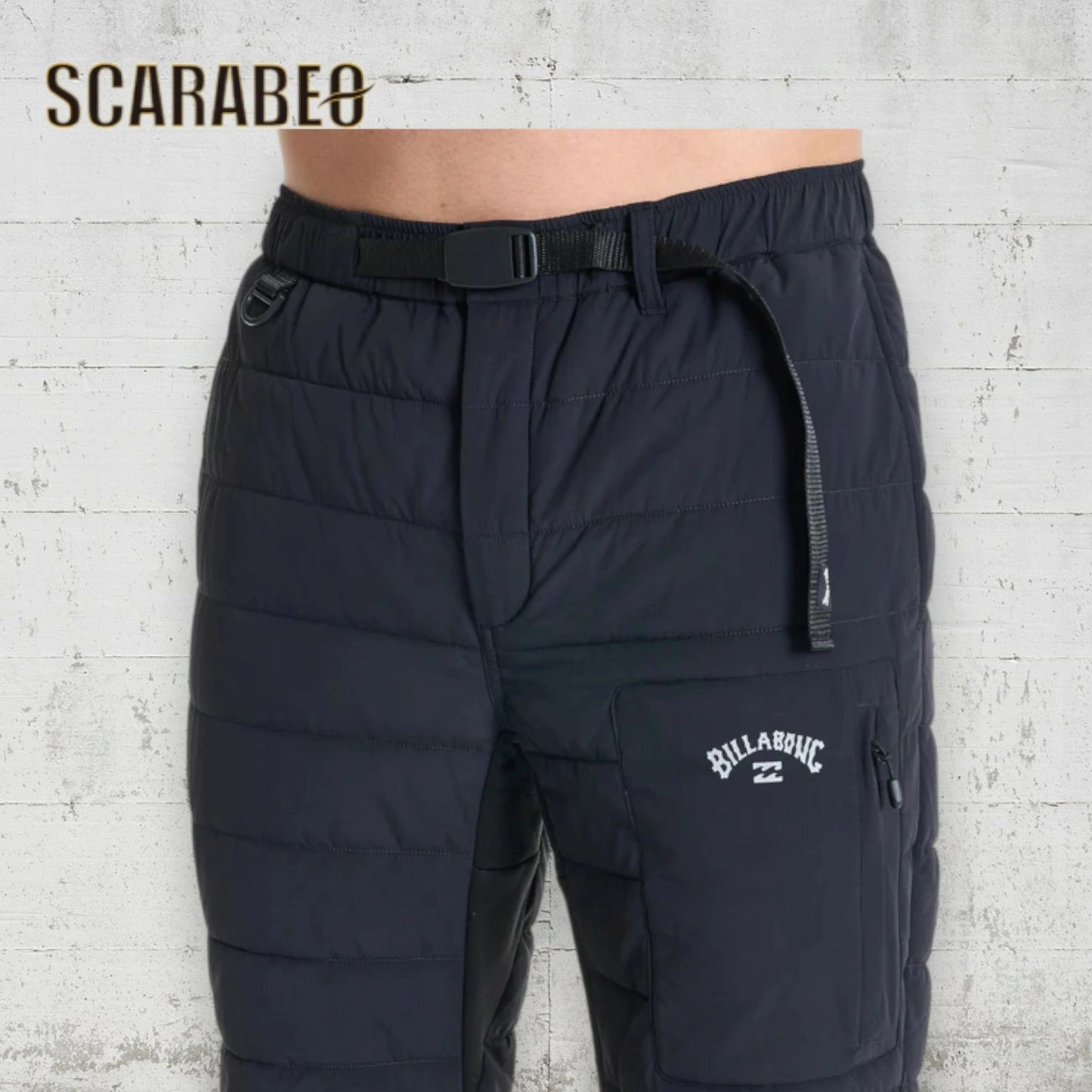BILLABONG メンズ A/DIV. PUFF PANT パフパンツ 【2025年秋冬モデル】 防寒 中綿入り ナイロンパンツ リップストップ素材 グラフェン中綿 撥水 保温 ストレッチ ロングパンツ BF012707 BLK bf012707