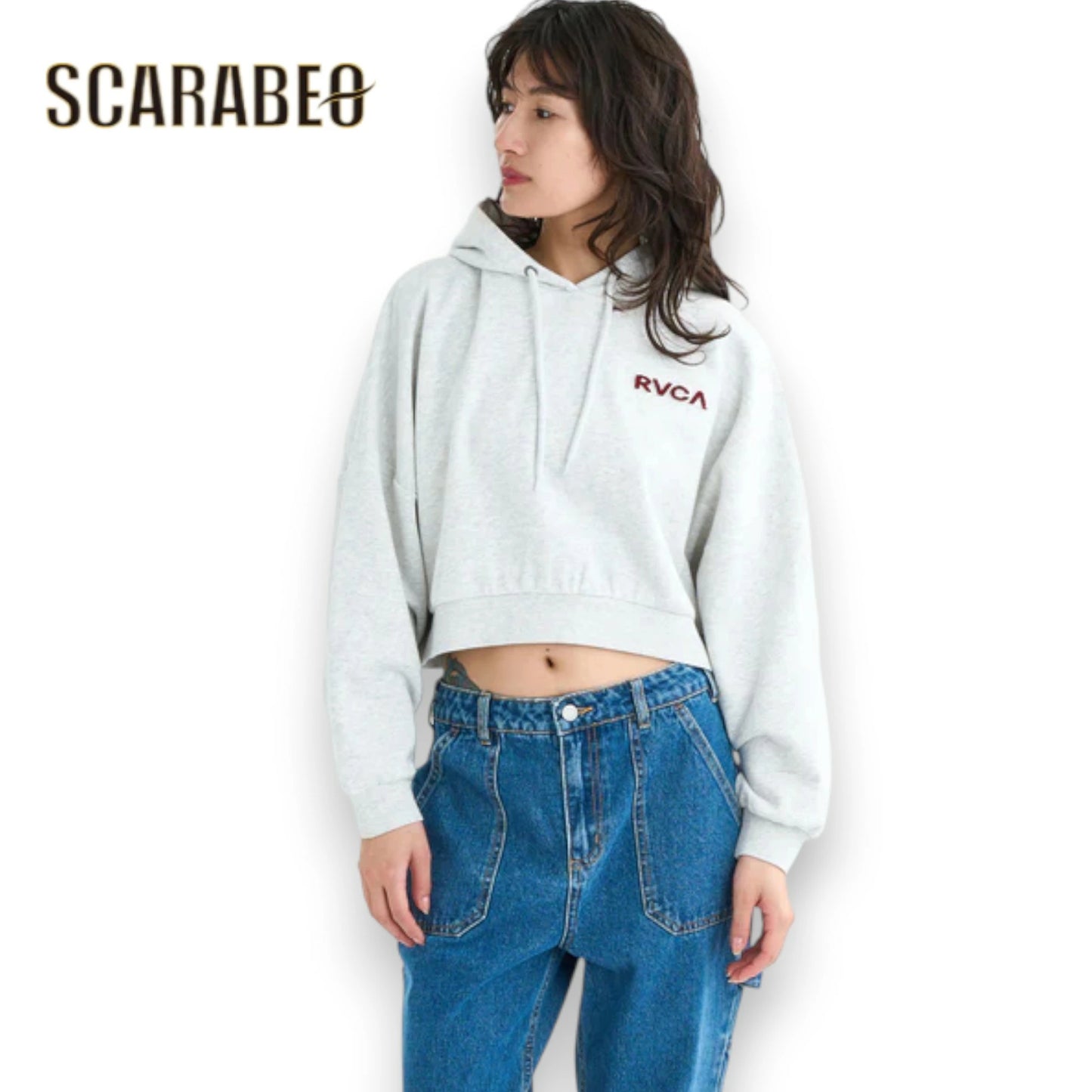 RVCA レディース COURT BALLOON FIT HOODIE パーカー バルーンシルエット クロップド丈 ドルマンスリーブ GRY 2025秋冬モデル BF044012 bf044012