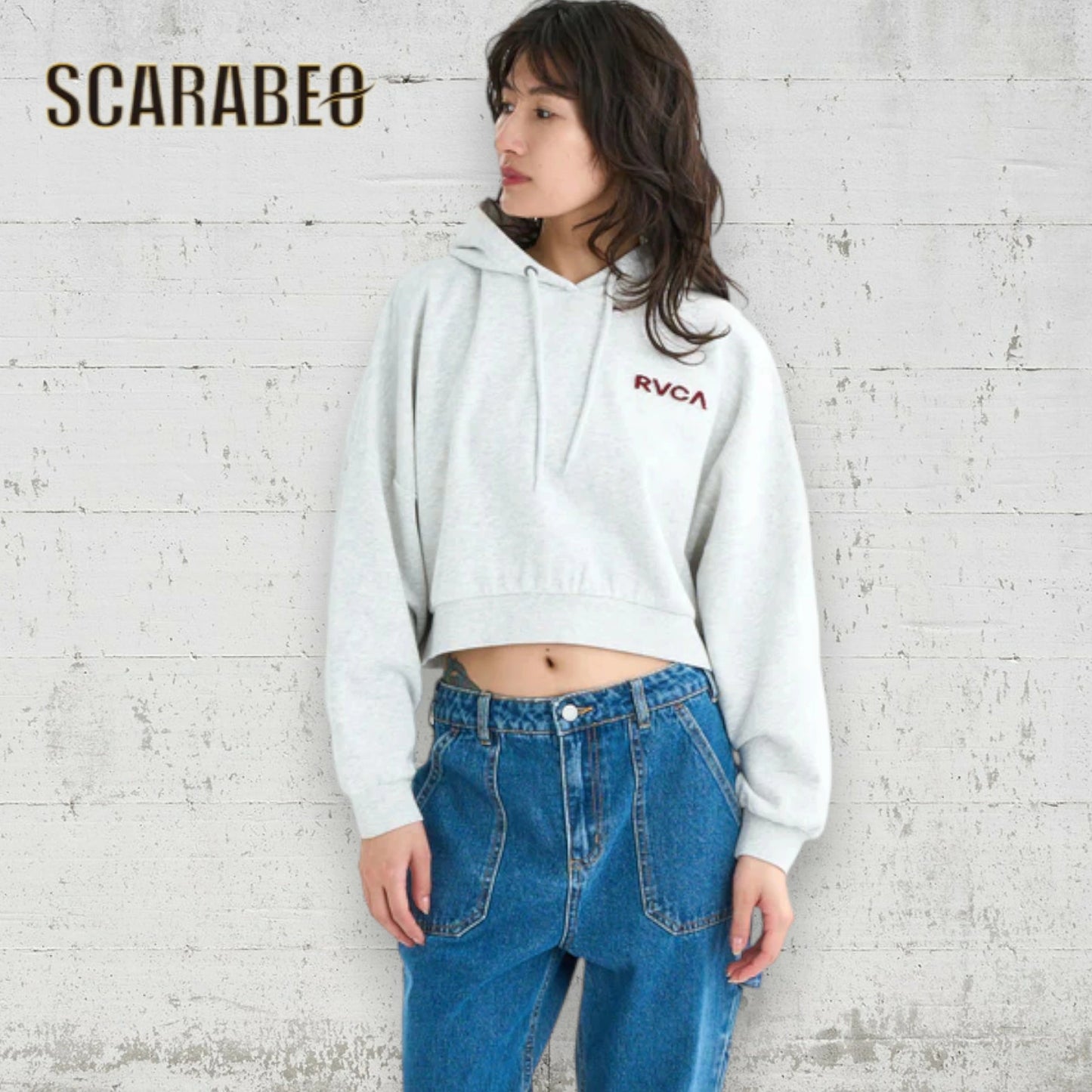 RVCA レディース COURT BALLOON FIT HOODIE パーカー バルーンシルエット クロップド丈 ドルマンスリーブ GRY 2025秋冬モデル BF044012 bf044012