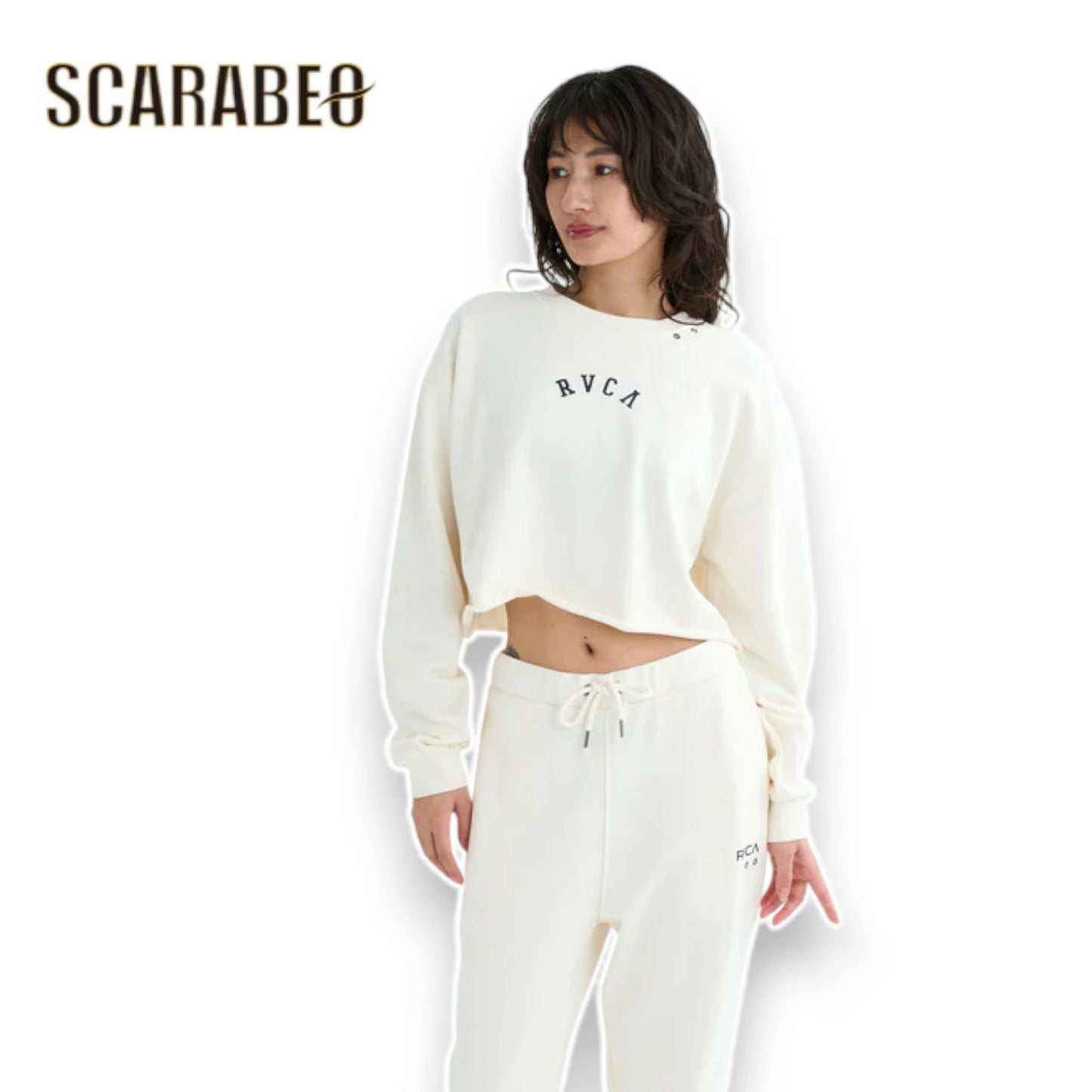 RVCA レディース ARCH COLLEGE CROPPED CREW トレーナー クロップド丈 クルーネック スウェット カレッジロゴ CLO 2025秋冬モデル BF044001 bf044001