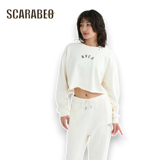 RVCA レディース ARCH COLLEGE CROPPED CREW トレーナー クロップド丈 クルーネック スウェット カレッジロゴ CLO 2025秋冬モデル BF044001 bf044001