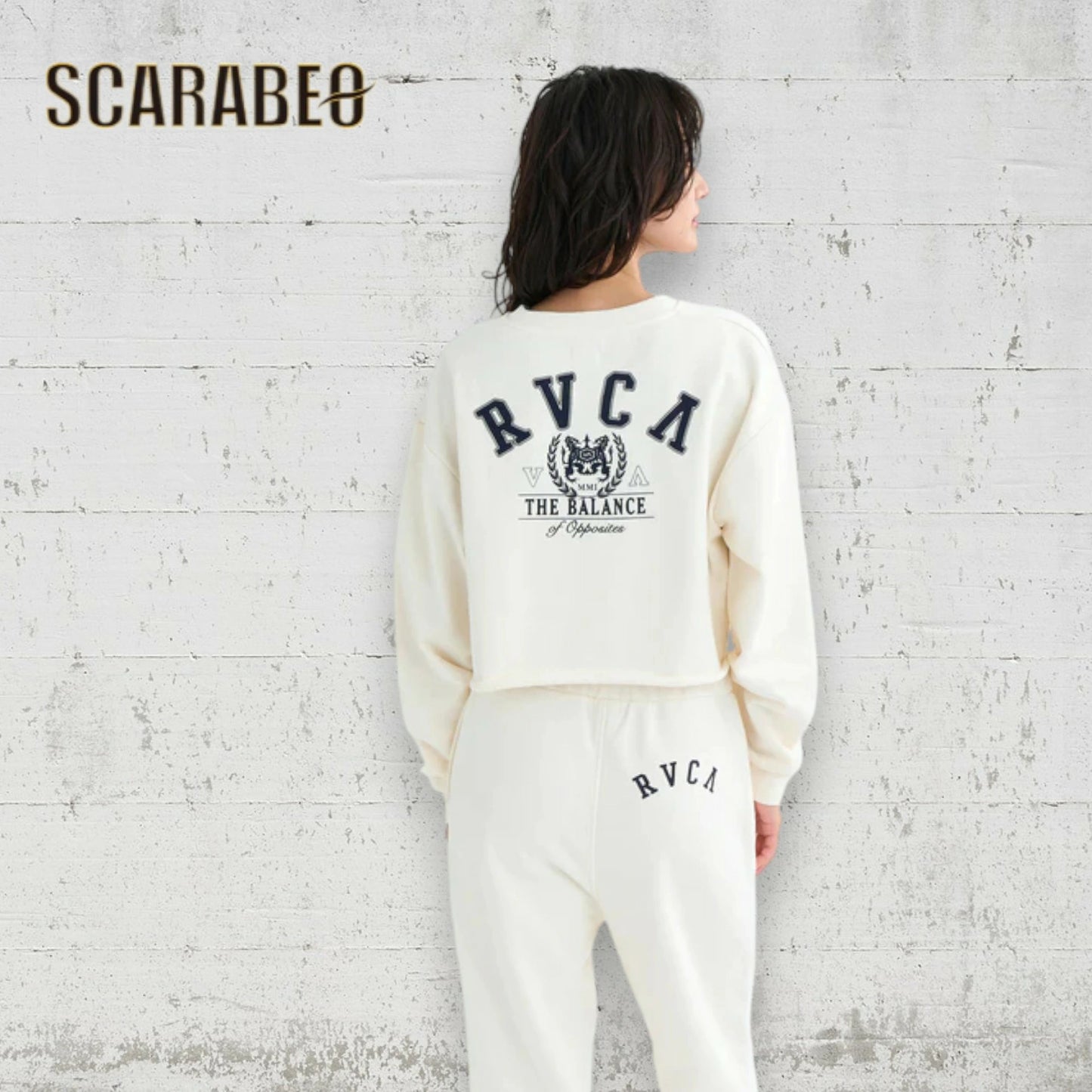 RVCA レディース ARCH COLLEGE CROPPED CREW トレーナー クロップド丈 クルーネック スウェット カレッジロゴ CLO 2025秋冬モデル BF044001 bf044001