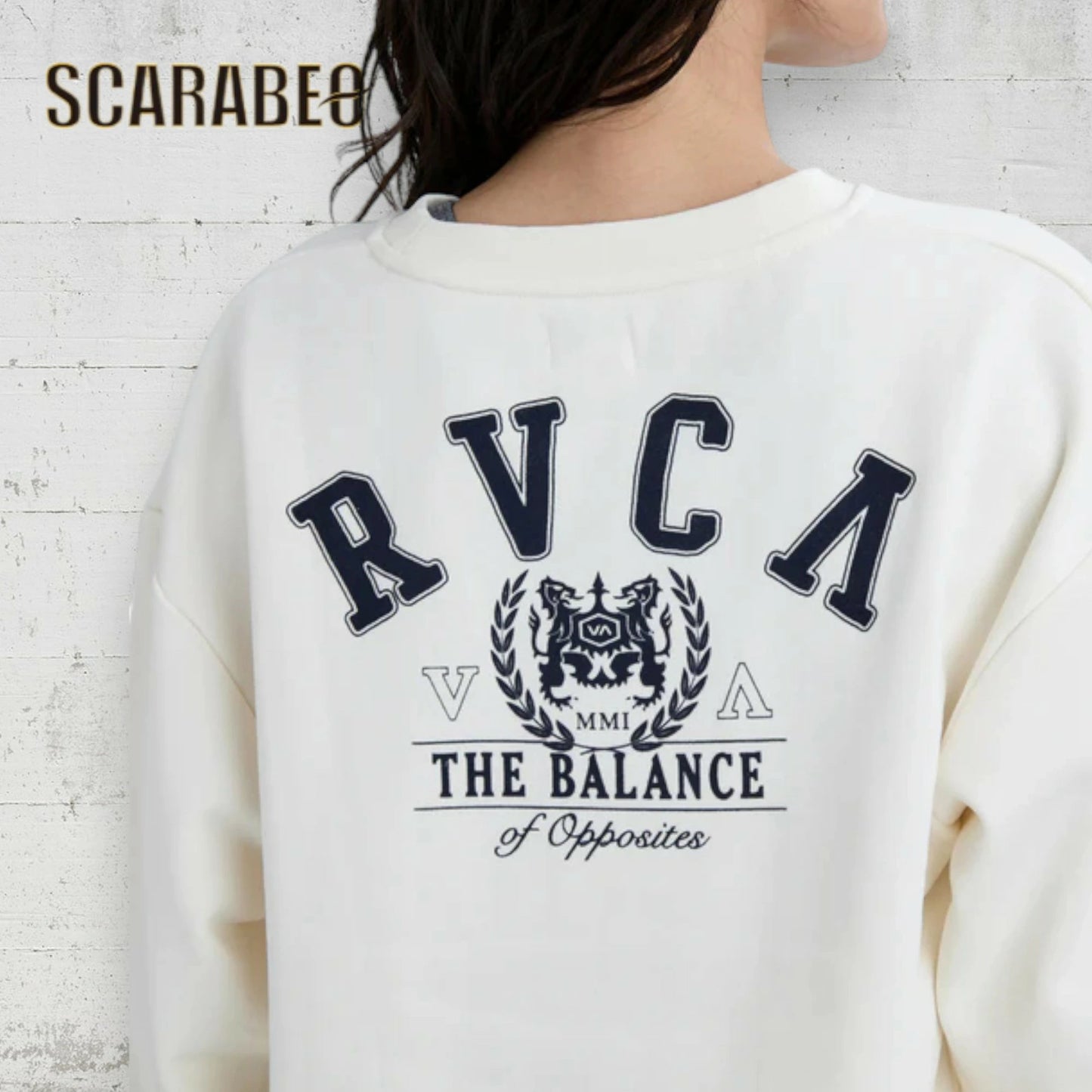 RVCA レディース ARCH COLLEGE CROPPED CREW トレーナー クロップド丈 クルーネック スウェット カレッジロゴ CLO 2025秋冬モデル BF044001 bf044001