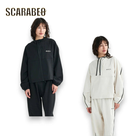 RVCA ルーカ ジャケット レディース MINI RVCA TECH JACKET BF044750 ブラック 黒 撥水 ストレッチ ソフトシェル フーディー 2025年秋冬モデル bf044750