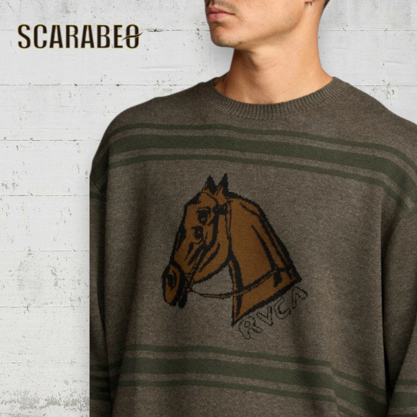 RVCA ルーカ セーター メンズ KSL CREW SWEATER BF042686 MSHR Kevin Spanky Long コラボ クルーネック ニット 2025年秋冬モデル bf042686