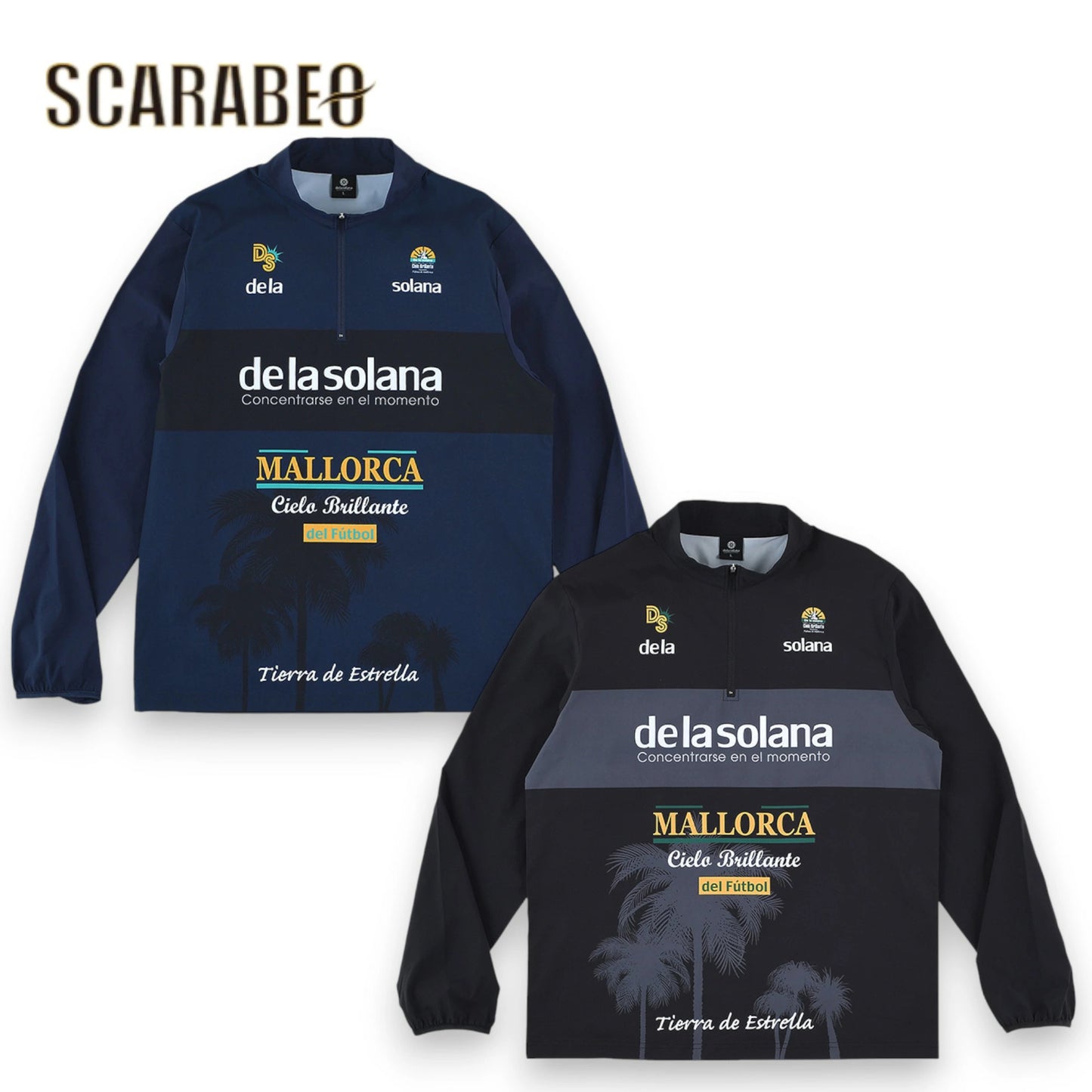 De la solana デラソラーナ 1/4ジップ ピステトップ DS25F43 メンズ トレーニング サッカー フットサル 昇華プリント 2025年秋冬モデル ds25f43