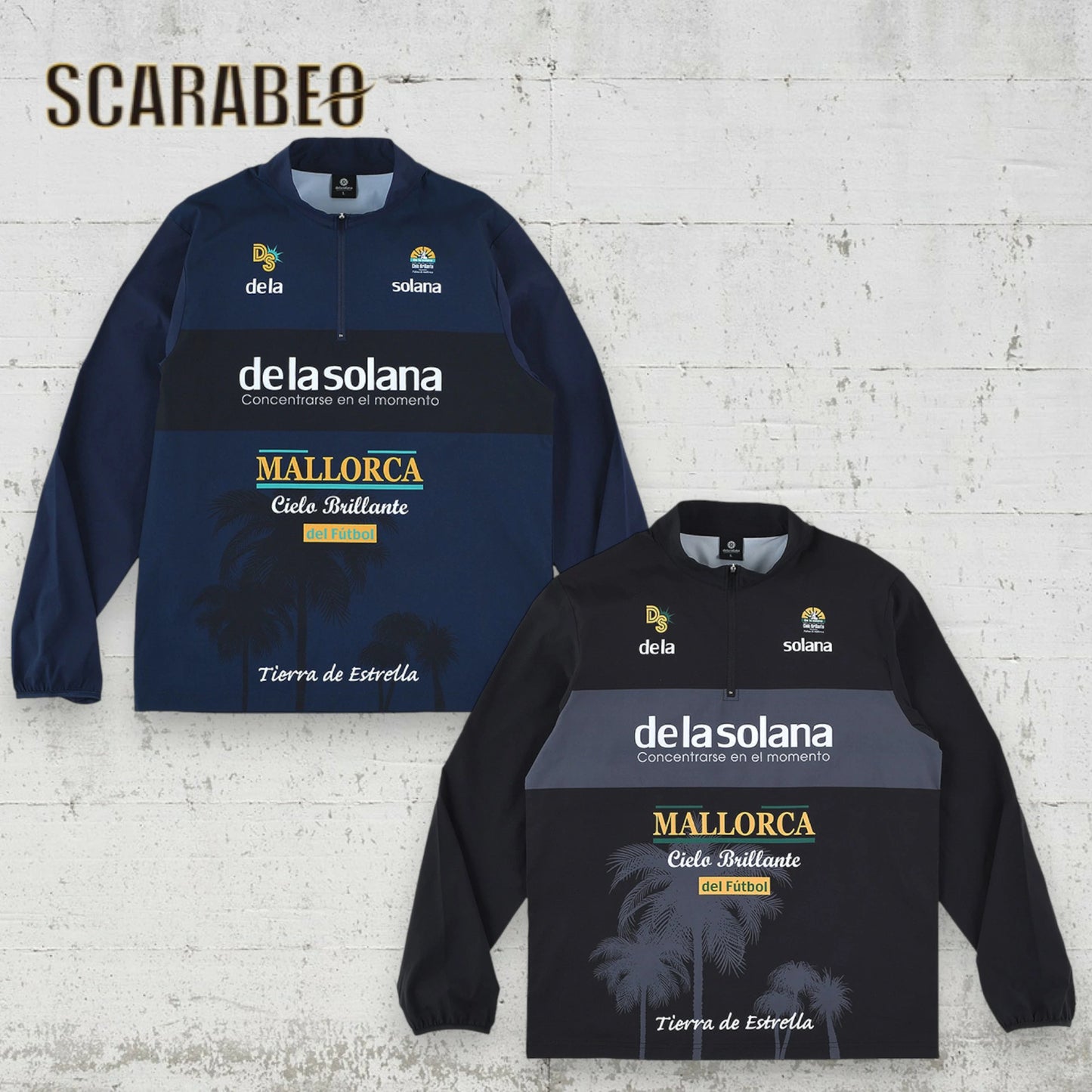 De la solana デラソラーナ 1/4ジップ ピステトップ DS25F43 メンズ トレーニング サッカー フットサル 昇華プリント 2025年秋冬モデル ds25f43