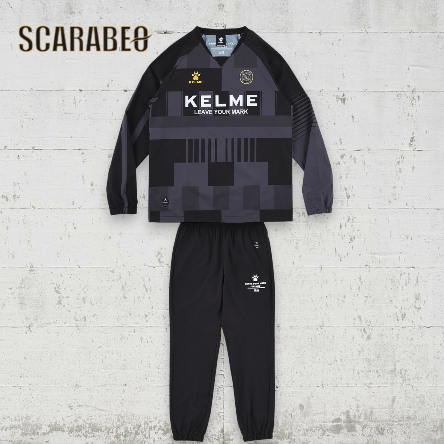 KELME ケルメ ピステ上下セット KC25F308 メンズ サッカー フットサル 練習着 昇華プリント 裏地なし トレーニングウェア 2025年秋冬モデル kc25f308