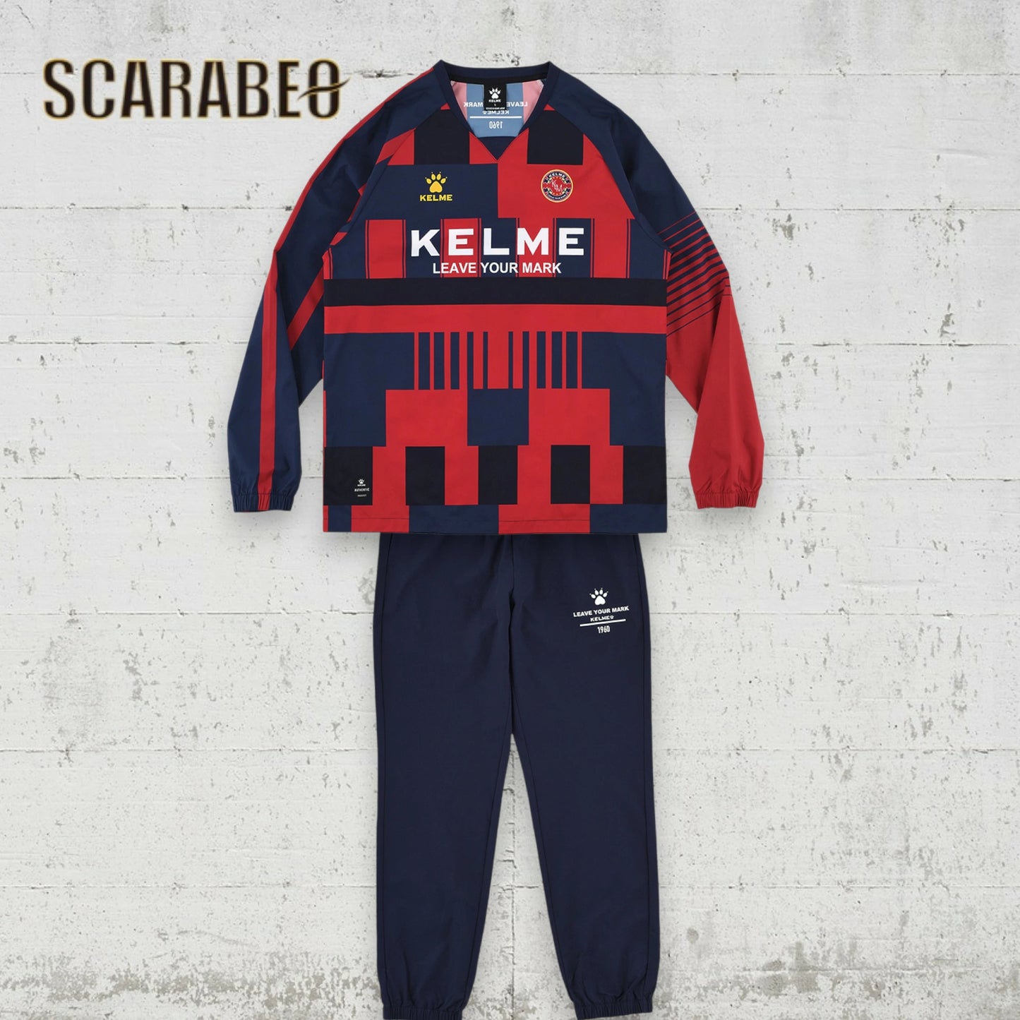 KELME ケルメ ピステ上下セット KC25F308 メンズ サッカー フットサル 練習着 昇華プリント 裏地なし トレーニングウェア 2025年秋冬モデル kc25f308