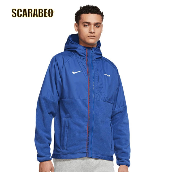 ナイキ フランス代表 2022 ウィンターライズド AWF ジャケット ブルー ゲームロイヤル/ホワイト メンズ サッカー NIKE FRANCE WINTERIZED AWF JACKET 防寒 撥水 フリース 裏地付き dh4890-480