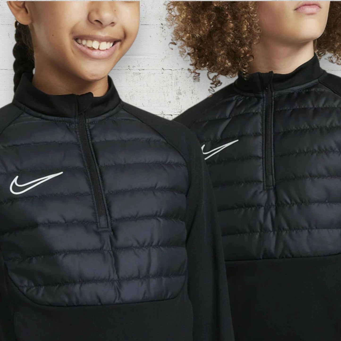 ナイキ セットアップTherma-FIT アカデミー ドリルトップ WW ジュニア ブラック ハイパーロイヤル/リフレクトシルバー NIKE WINTER WARRIOR トレーニングウェア サッカー 防寒 トップス 長袖