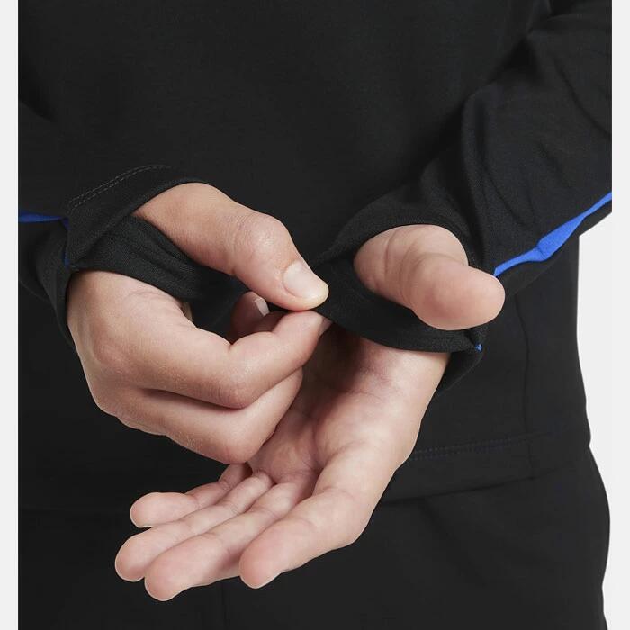 ナイキ セットアップTherma-FIT アカデミー ドリルトップ WW ジュニア ブラック ハイパーロイヤル/リフレクトシルバー NIKE WINTER WARRIOR トレーニングウェア サッカー 防寒 トップス 長袖