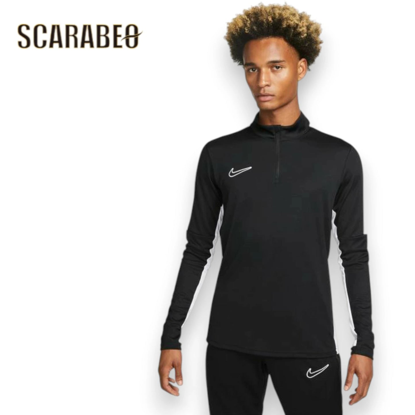 ナイキ メンズ サッカーウェア DF アカデミー ドリルトップ 長袖 プラクティスシャツ DR1352-010 ブラック/ホワイト NIKE Dri-FIT トレーニングウェア 練習着 dr1352-010