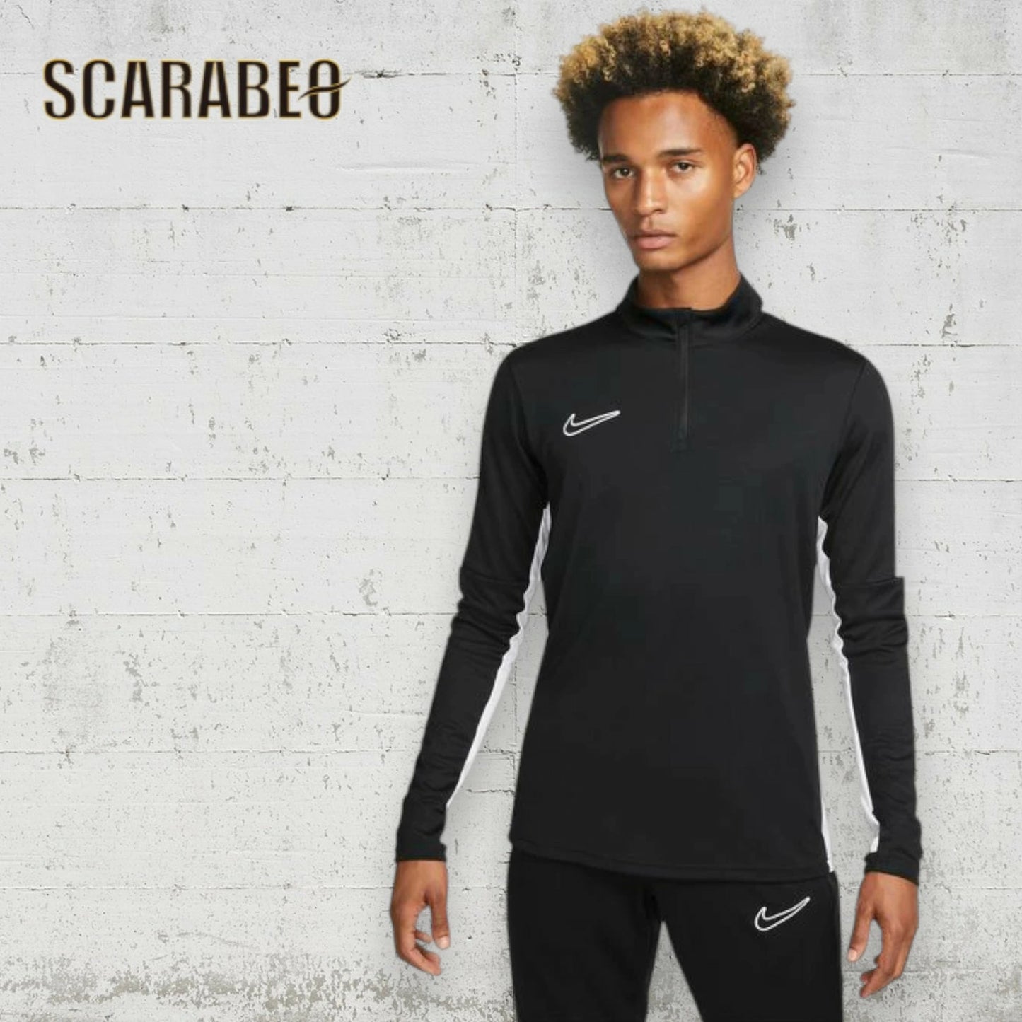 ナイキ メンズ サッカーウェア DF アカデミー ドリルトップ 長袖 プラクティスシャツ DR1352-010 ブラック/ホワイト NIKE Dri-FIT トレーニングウェア 練習着 dr1352-010