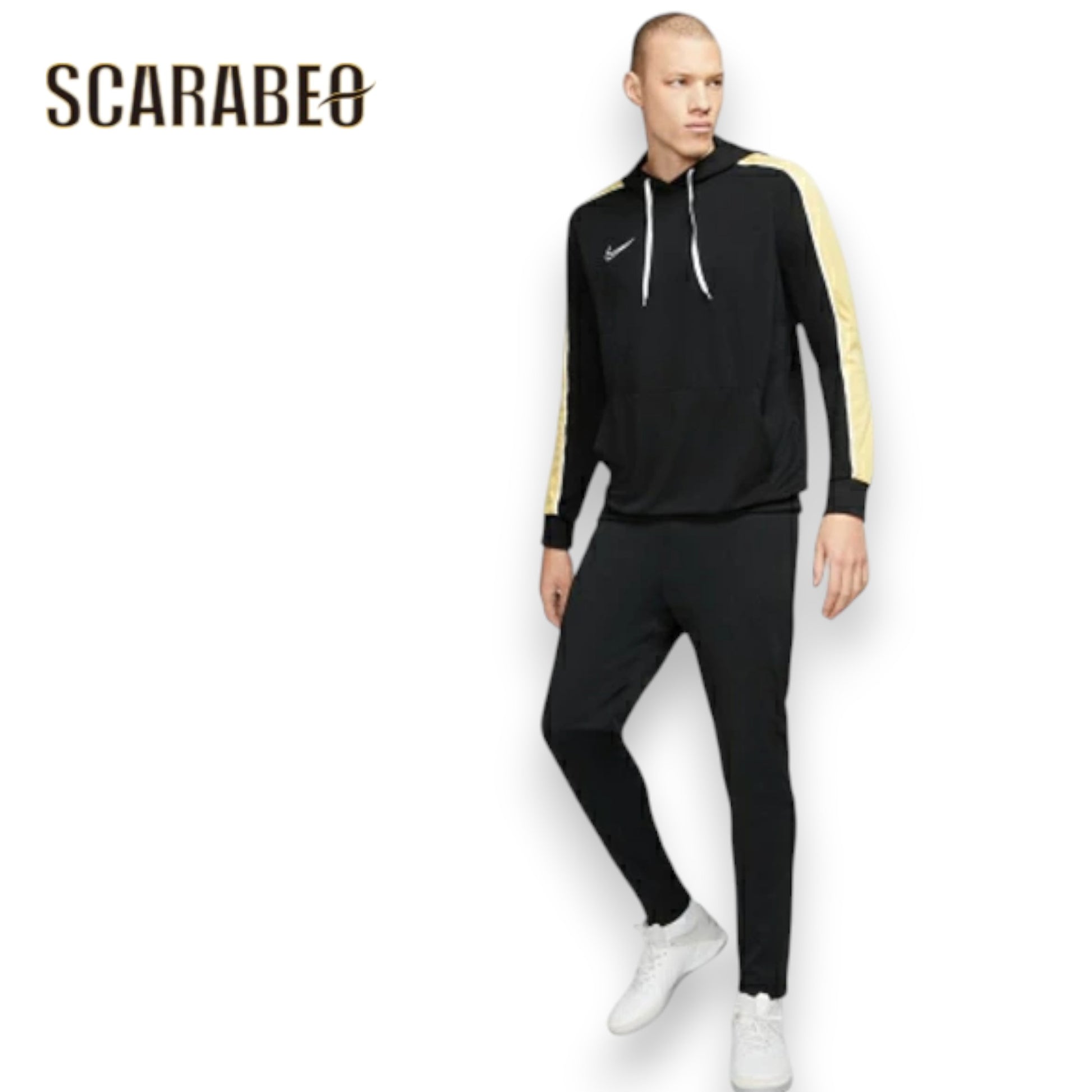 ナイキ メンズ DRI-FIT アカデミー プルオーバー フーディ FPJB ブラック×サターンゴールド×ホワイト NIKE サッカー トレーニングウェア 長袖 フード付き パーカー cz0967-cz0972-011