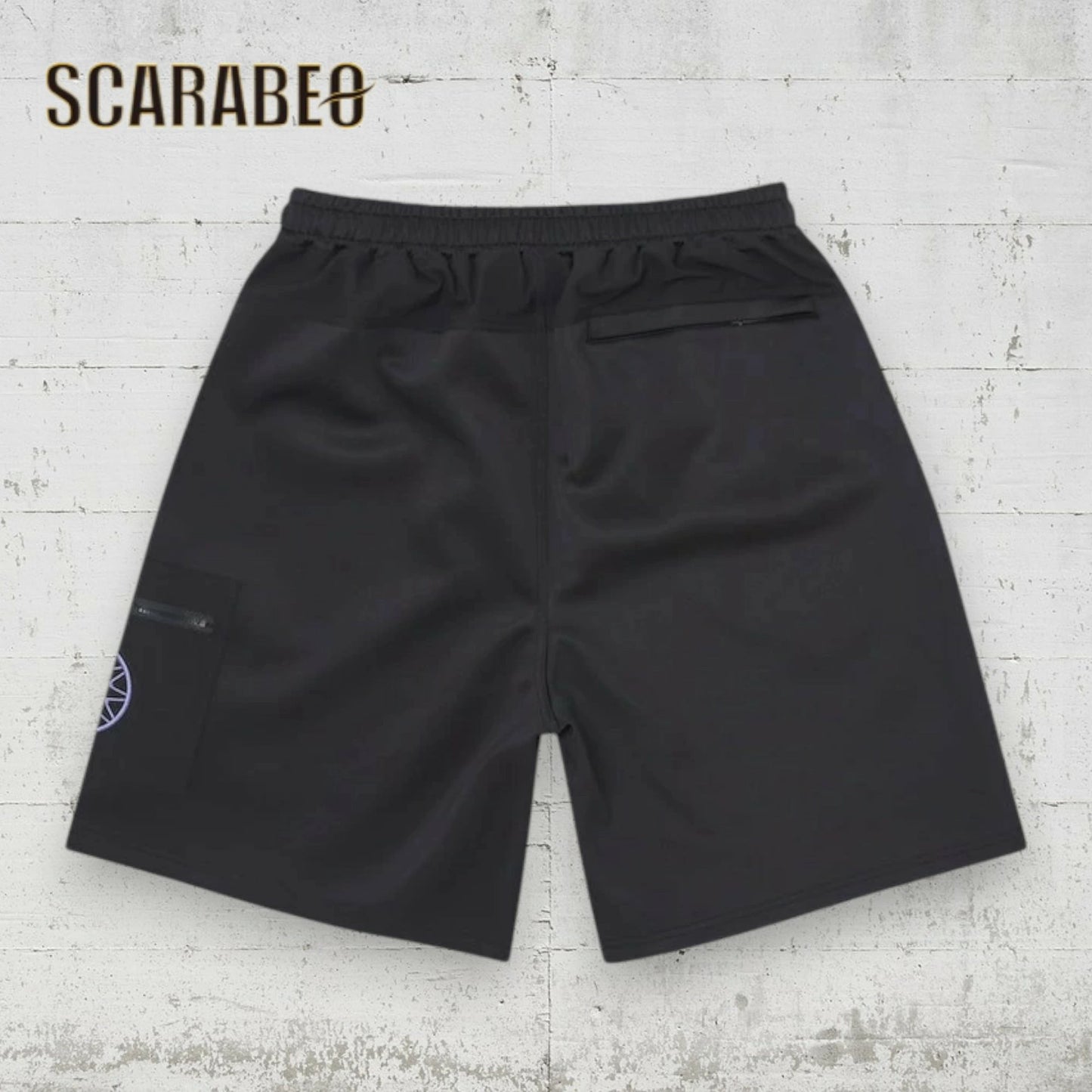 Arch アーチ BB rim ジャージ ショートパンツ ブラック/パープル B225-113 バスケウェア バスパン ゆったり ジャージ生地 メンズ レディース b225-113