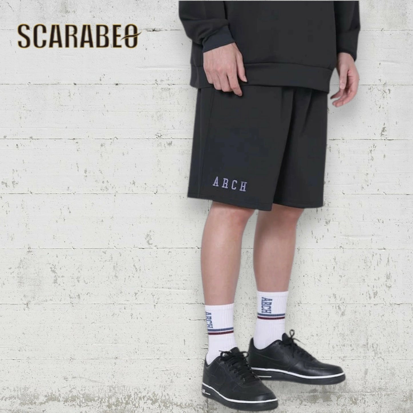 Arch アーチ BB rim ジャージ ショートパンツ ブラック/パープル B225-113 バスケウェア バスパン ゆったり ジャージ生地 メンズ レディース b225-113