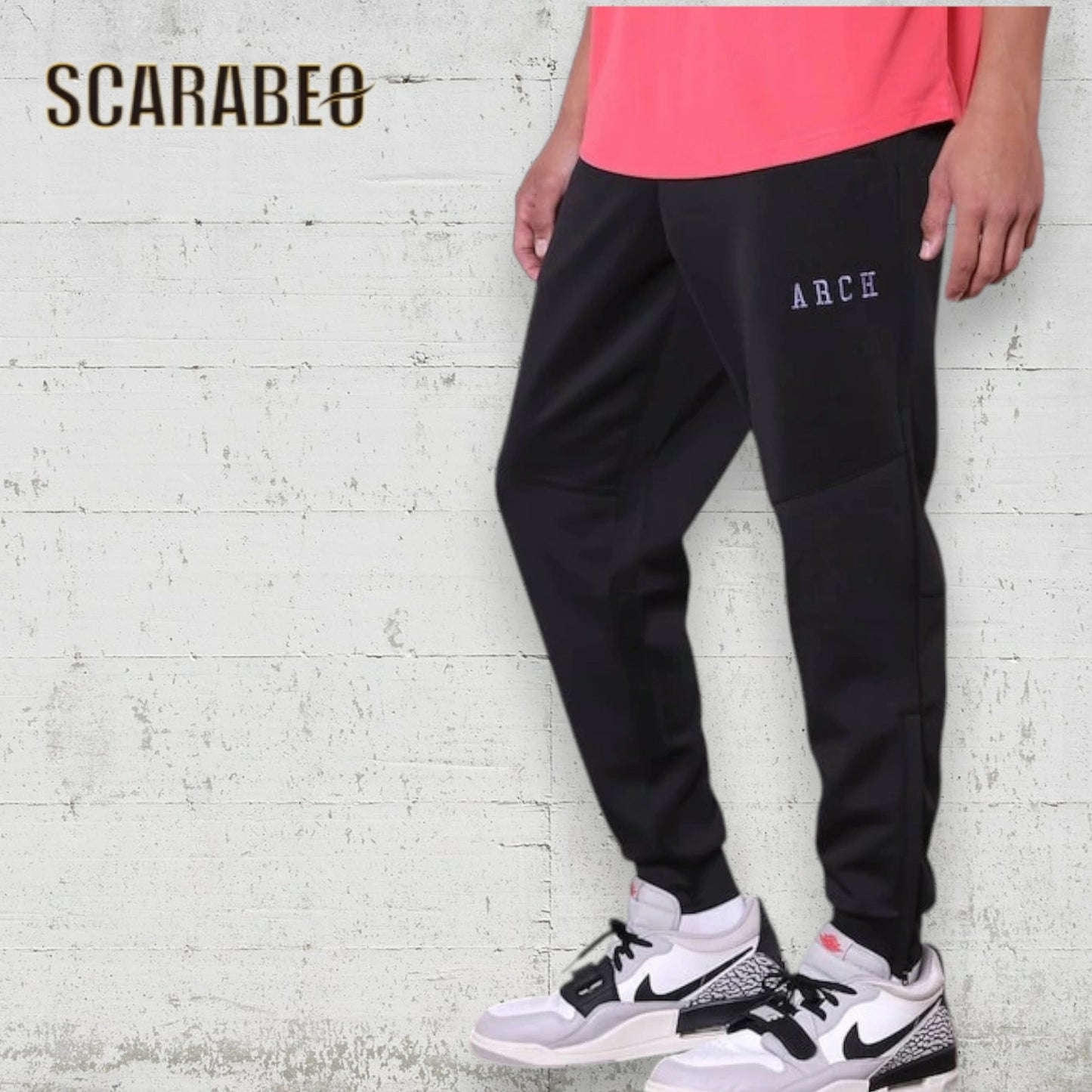 Arch アーチ BB rim ジャージ ジョガーパンツ ブラック バスケウェア テーパード 伸縮性 ファスナー付き メンズ レディース b225-116