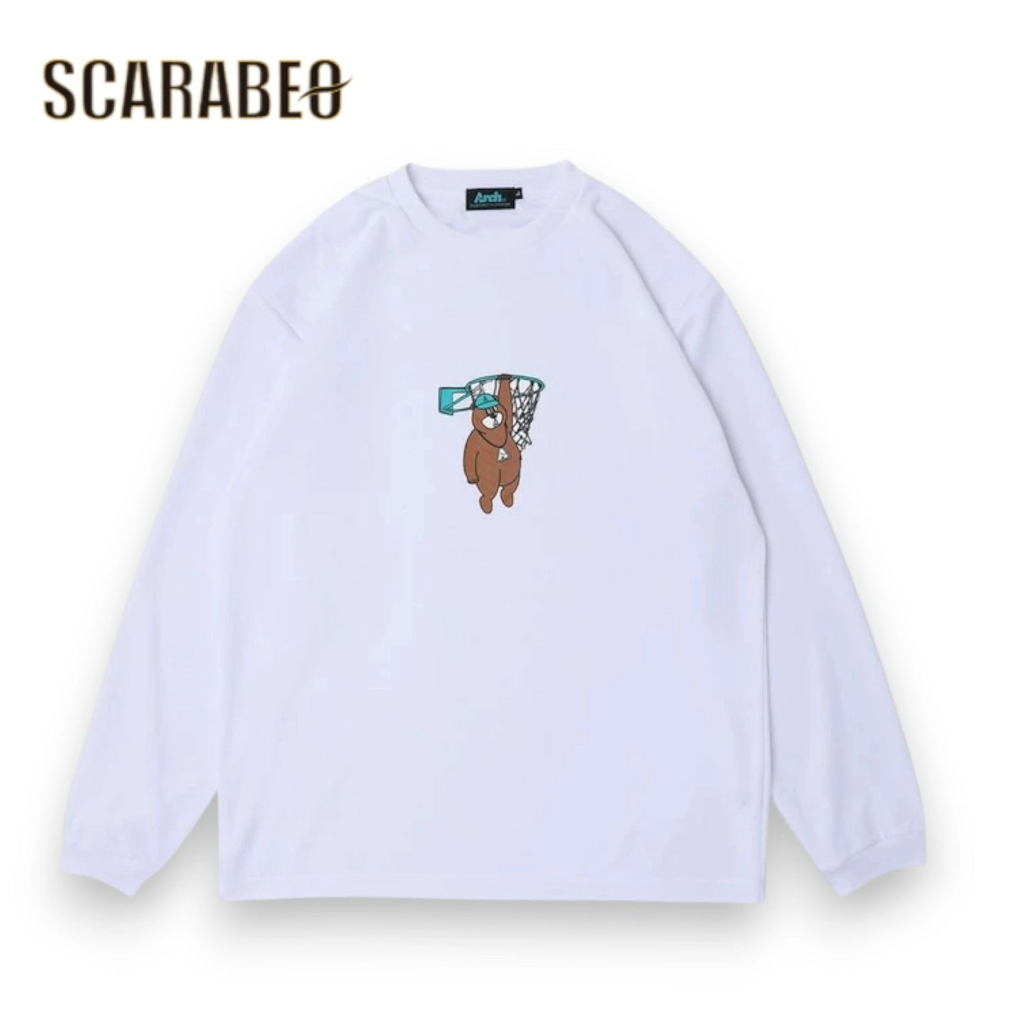 Arch アーチ My hoop kumasan L/S tee DRY ホワイト T325-113 バスケウェア 長袖Tシャツ 吸汗速乾 メンズ レディース t325-113