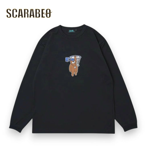 Arch アーチ My hoop kumasan L/S tee DRY ブラック T325-114 バスケウェア 長袖Tシャツ 吸汗速乾 メンズ レディース t325-114